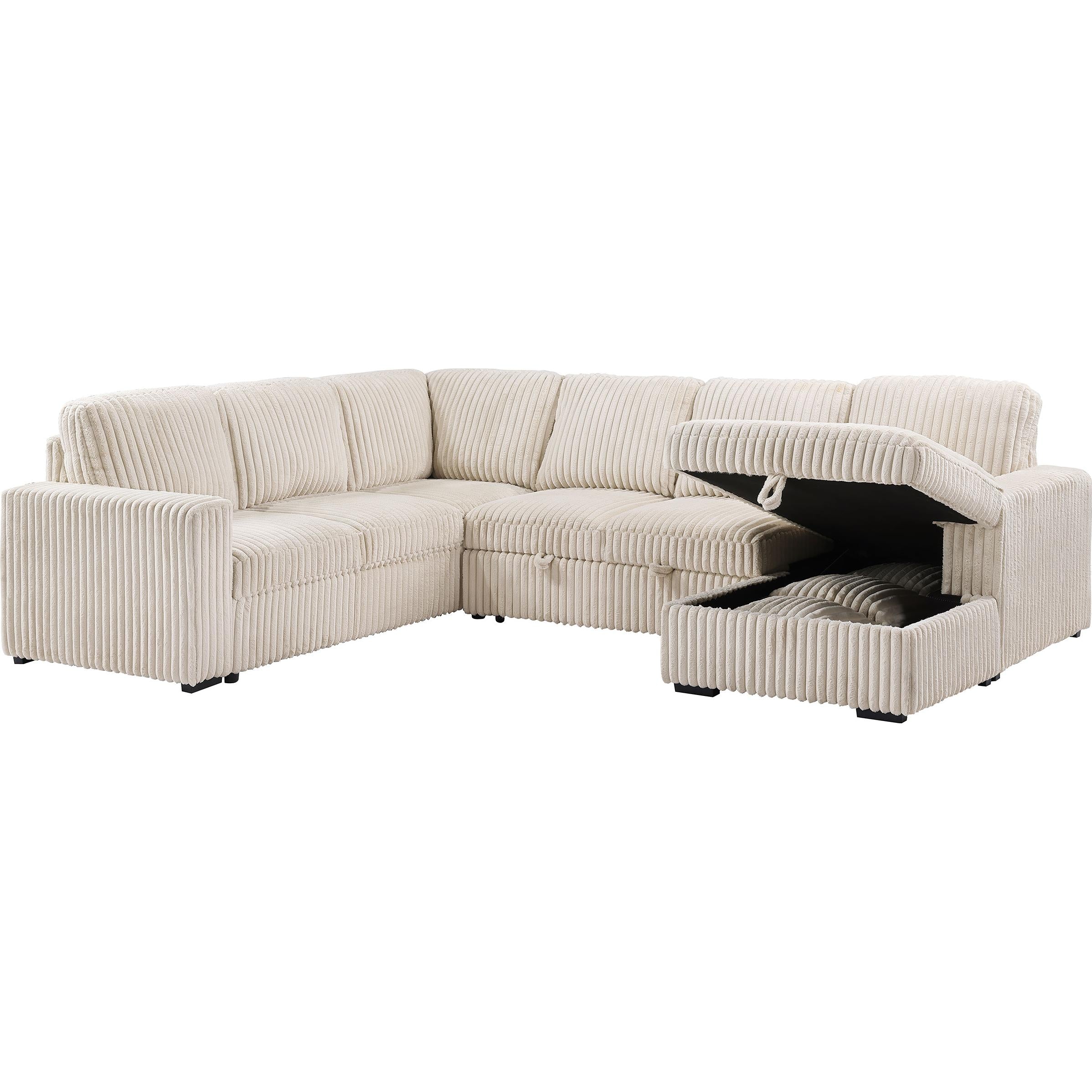 Coaster Furniture Devonshire 501205 Sleeper Sectional Sofa Storage Chaise - Camel - Image 2