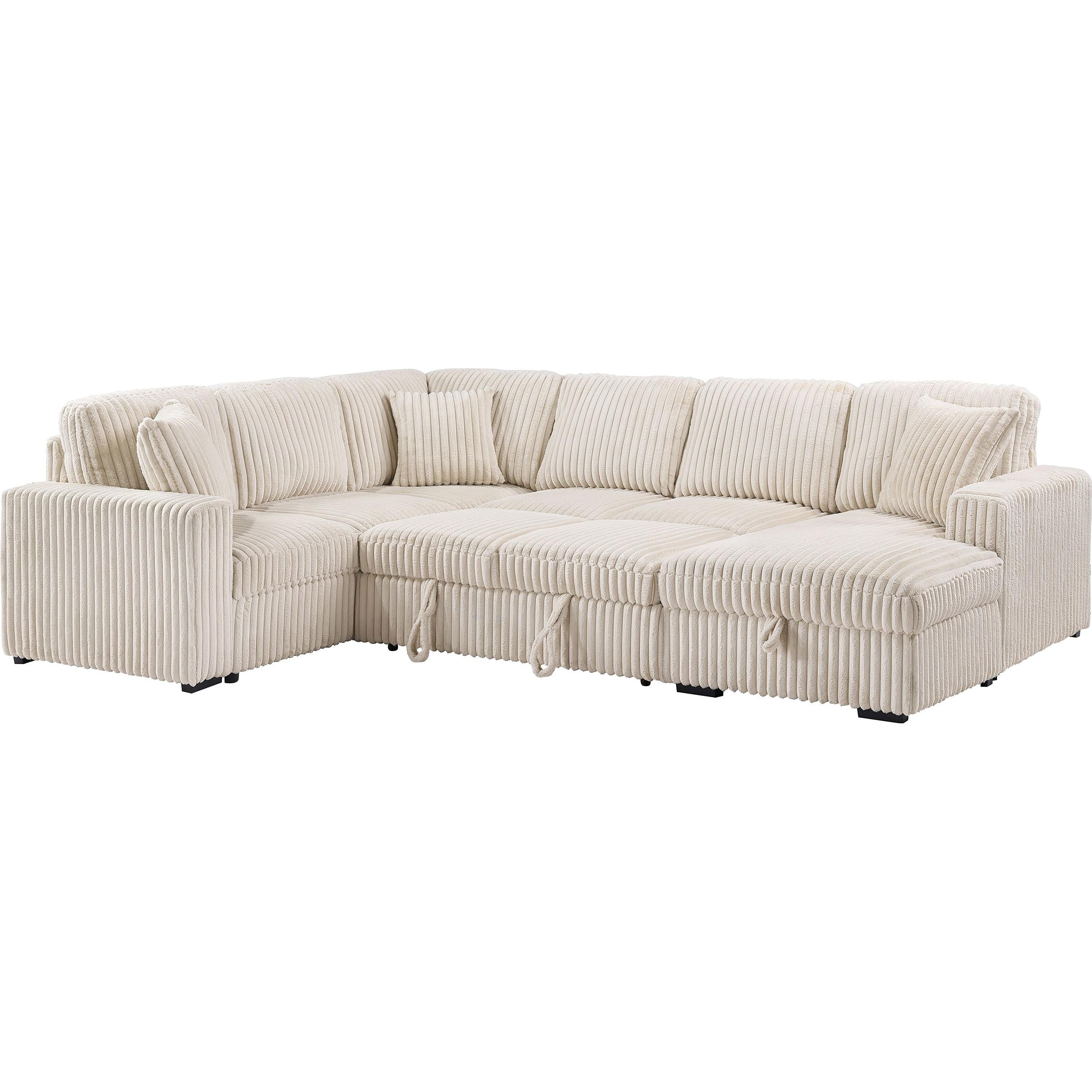 Coaster Furniture Devonshire 501205 Sleeper Sectional Sofa Storage Chaise - Camel - Image 3