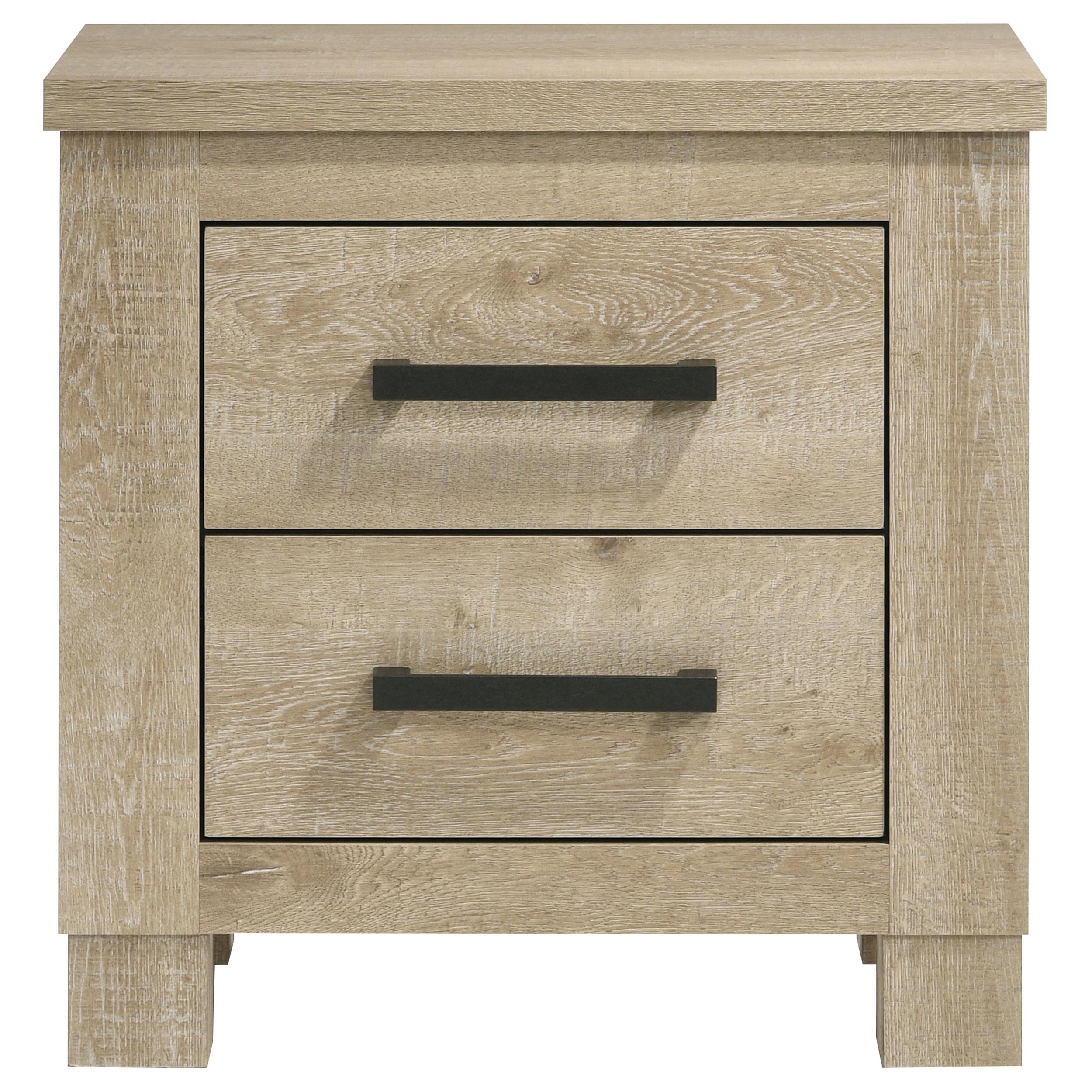 Coaster Furniture Oakglen 225102 2-drawer Nightstand Bedside Table - Weathered Oak - Image 3