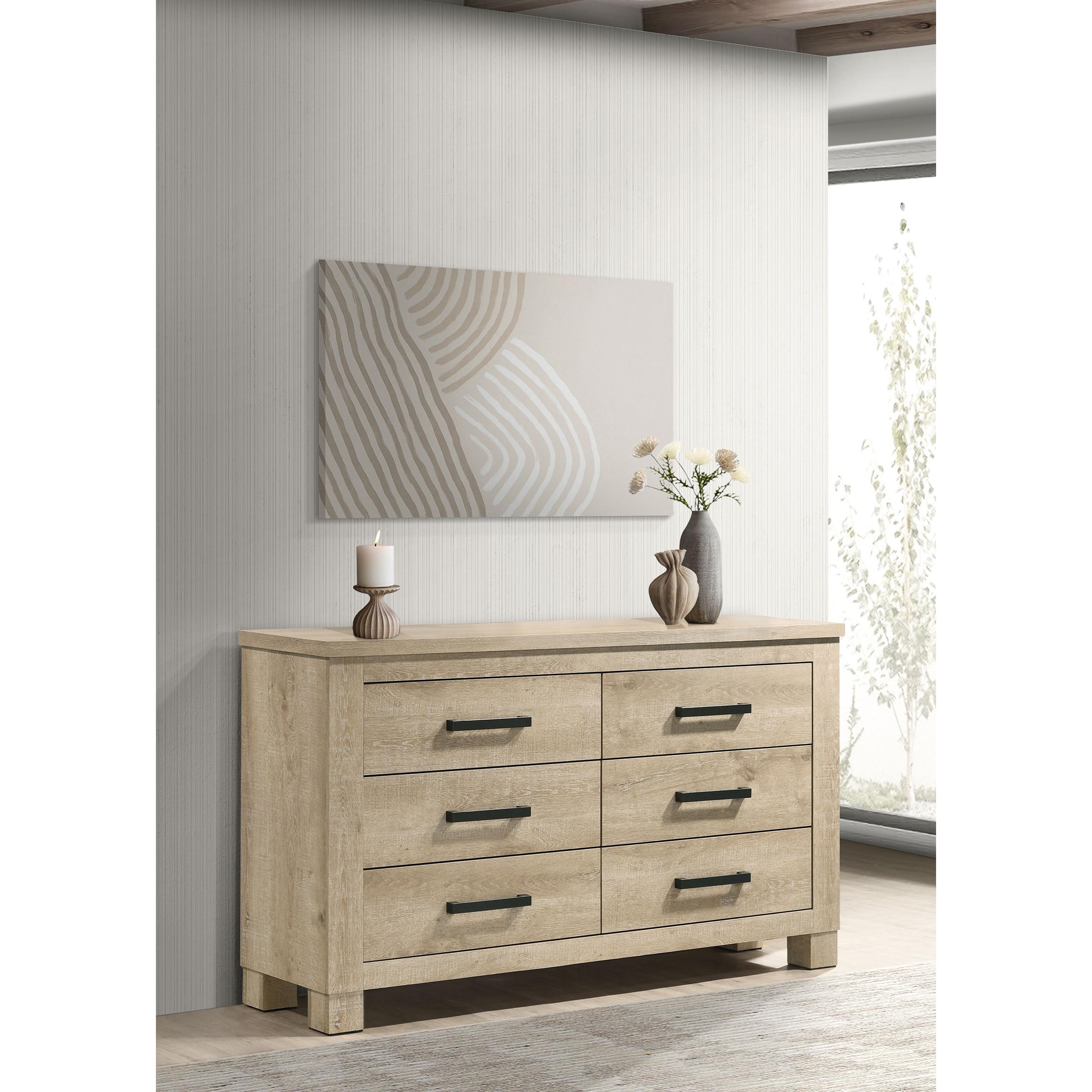 Coaster Furniture Oakglen 225103 6-drawer Dresser - Weathered Oak - Image 2