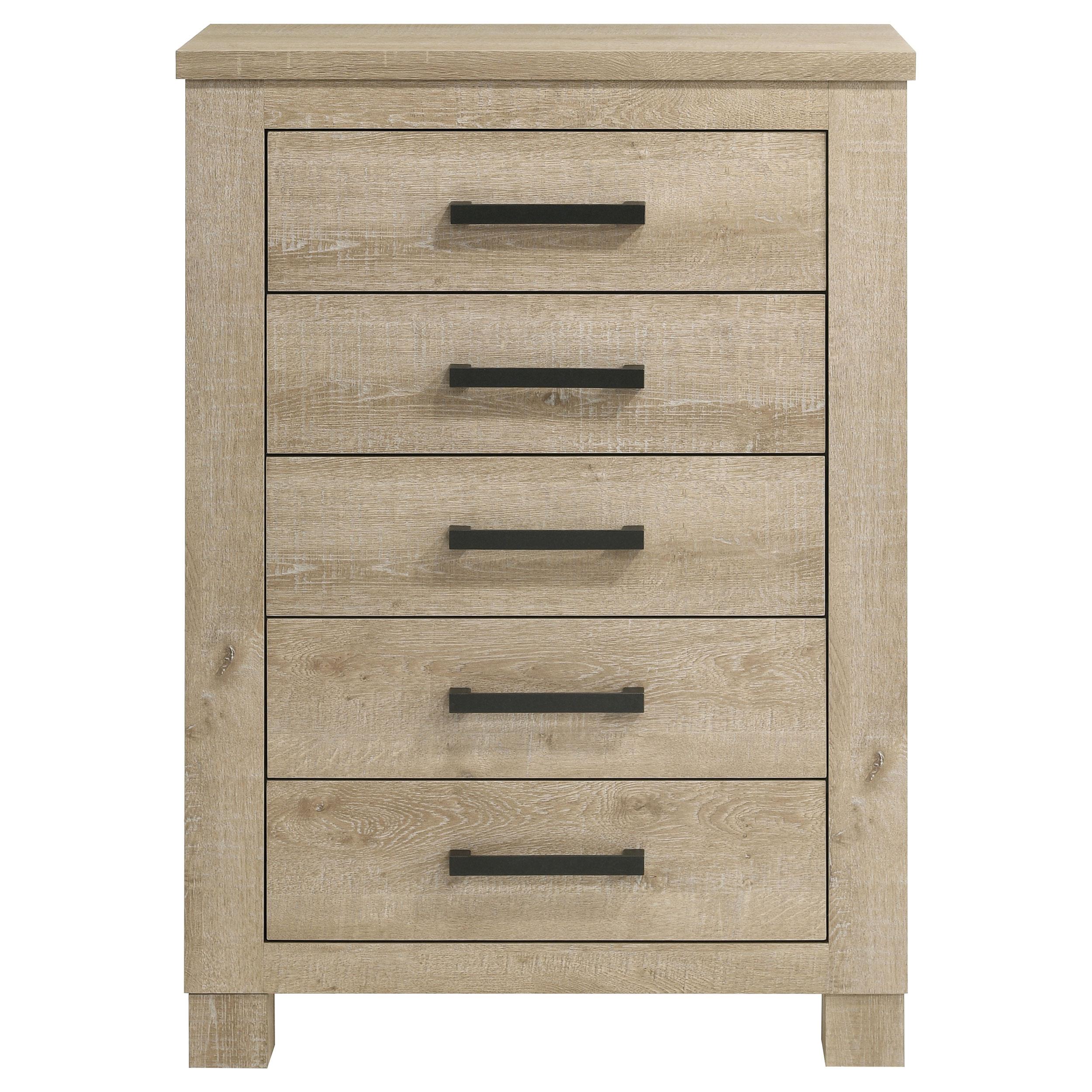 Coaster Furniture Oakglen 225105 5-drawer Chest - Weathered Oak - Image 3