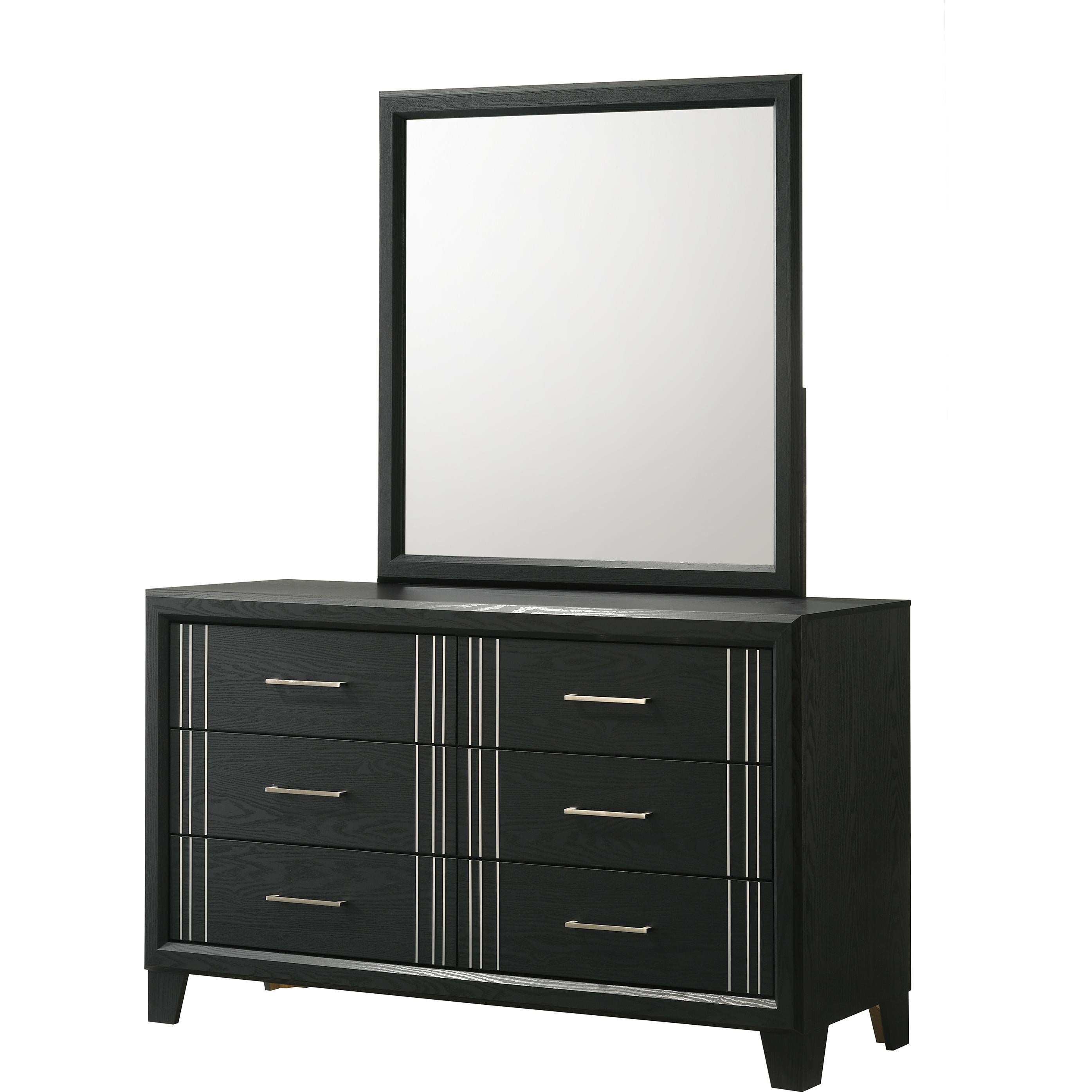 Crown Mark Charlie B9235-11 Dresser Mirror - Charcoal - Image 2