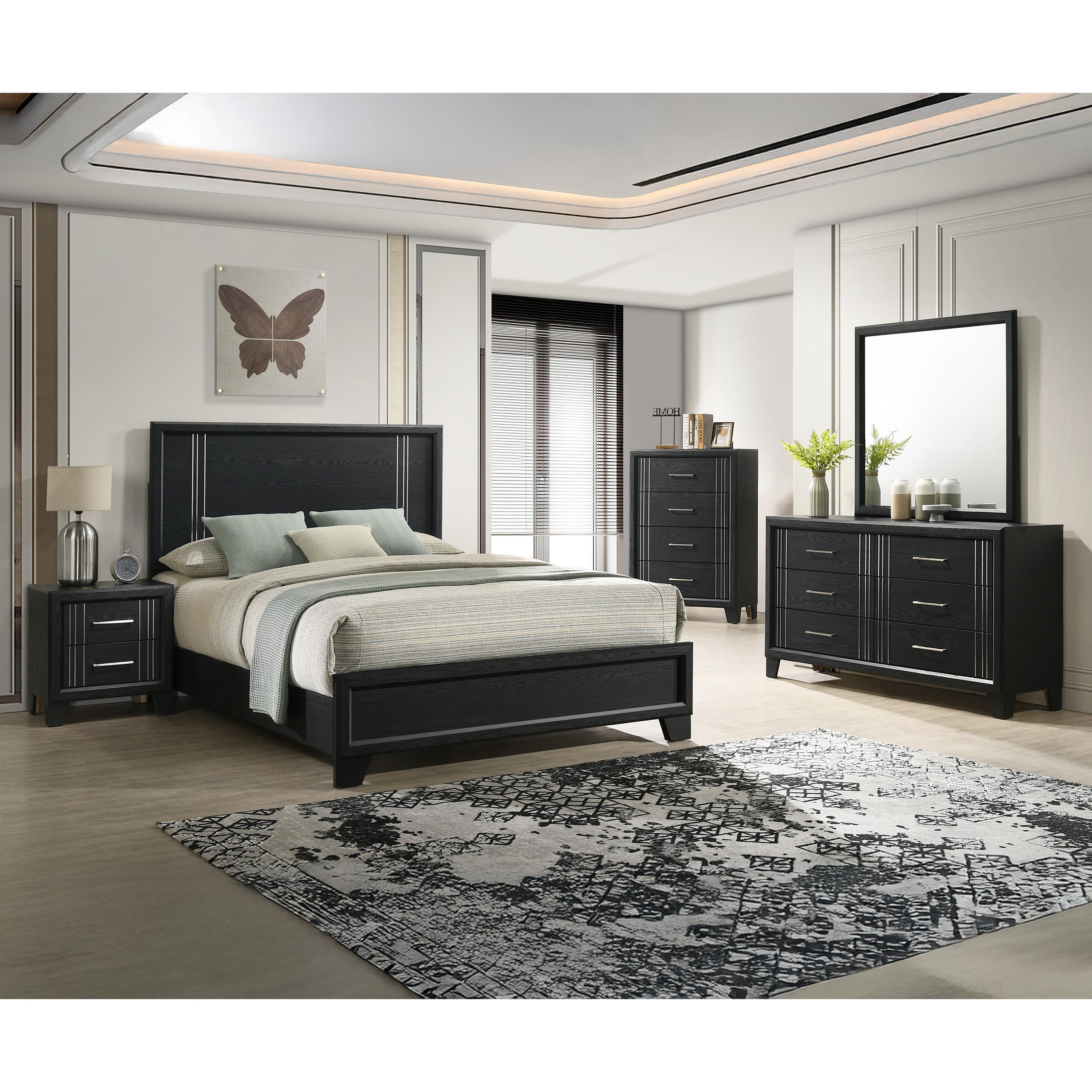 Crown Mark Charlie B9235-11 Dresser Mirror - Charcoal - Image 3