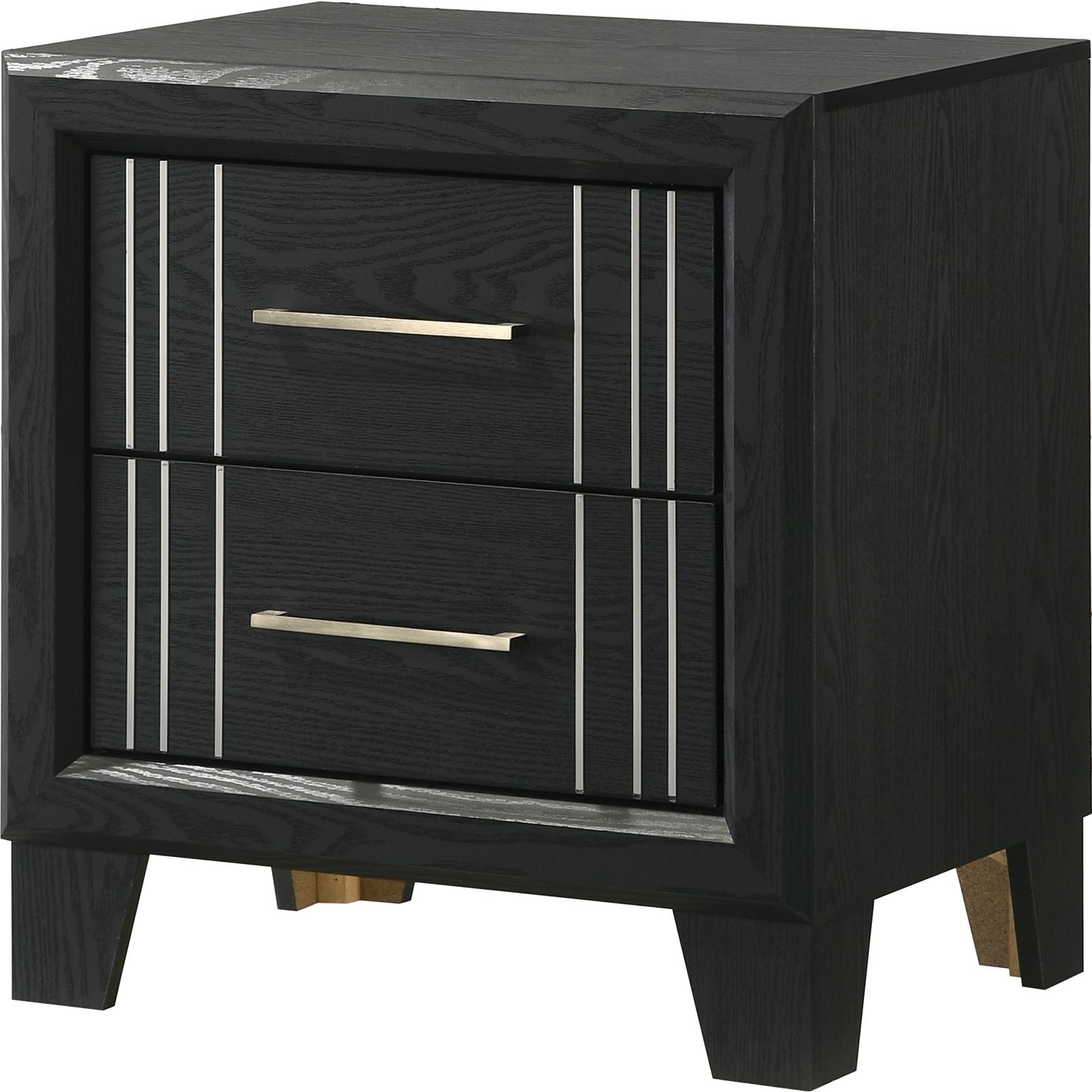 Crown Mark Charlie B9235-2 Nightstand - Charcoal - Image 1
