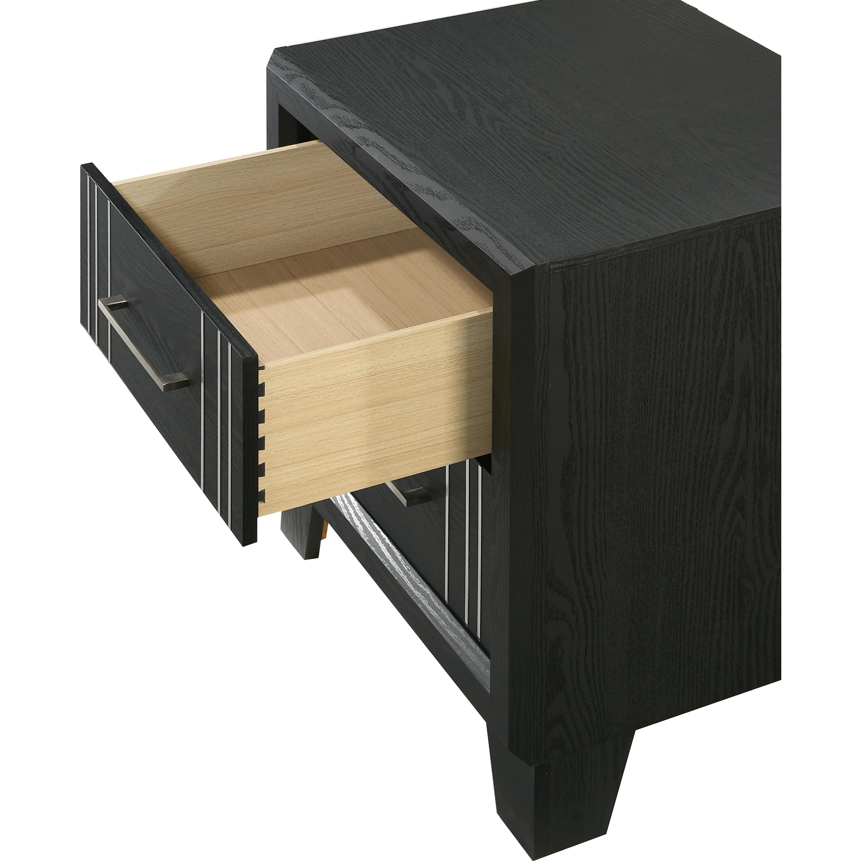 Crown Mark Charlie B9235-2 Nightstand - Charcoal - Image 2