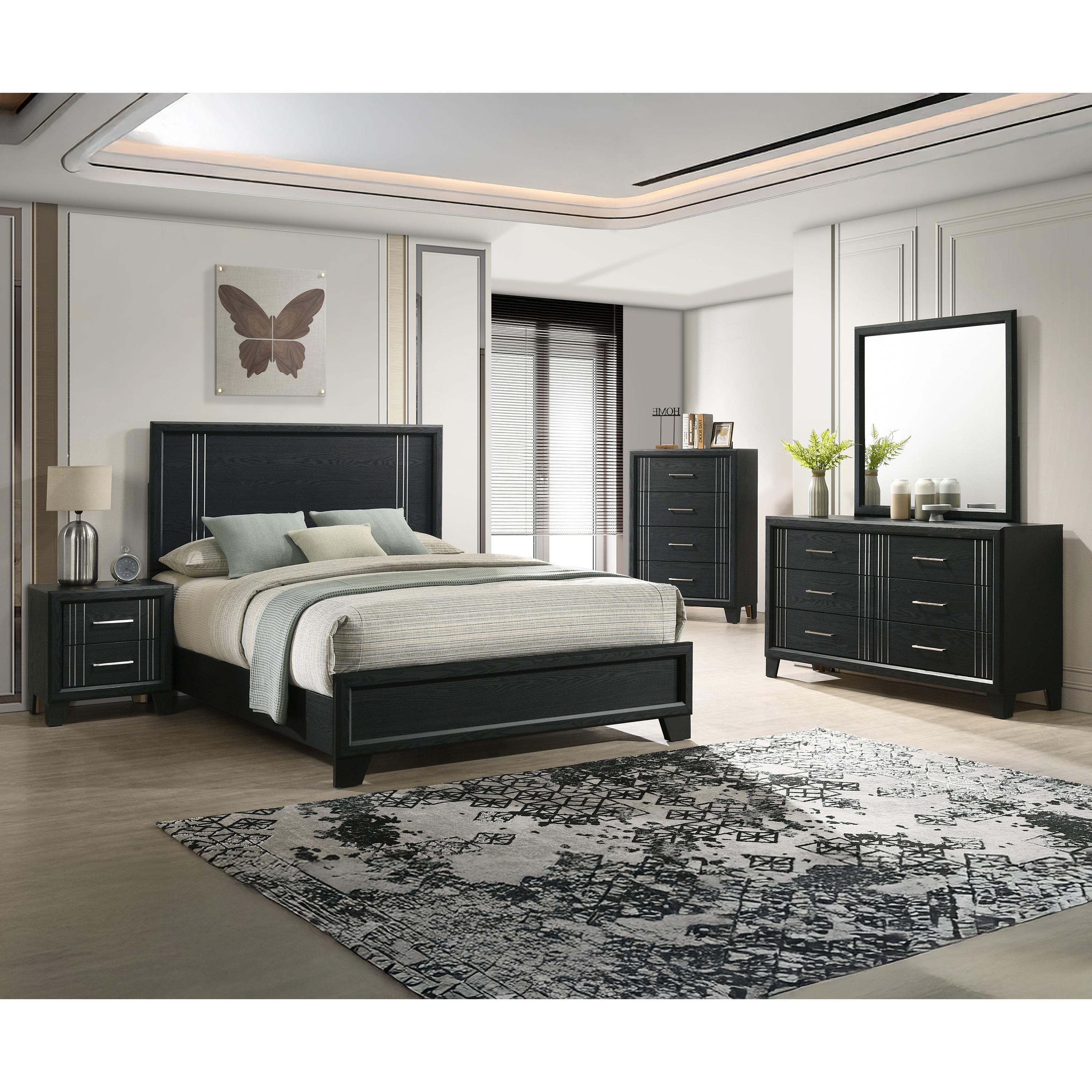 Crown Mark Charlie B9235-2 Nightstand - Charcoal - Image 3