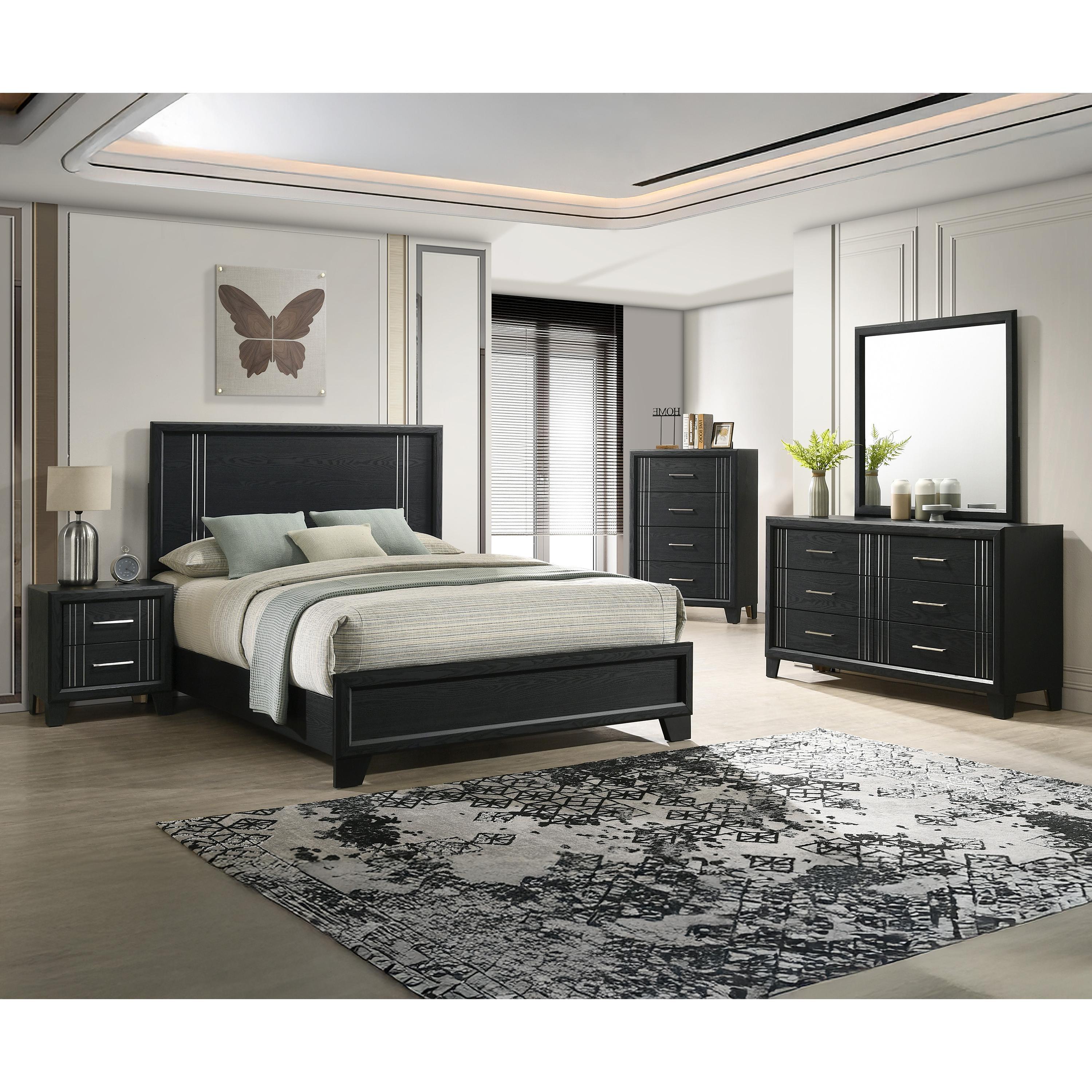 Crown Mark Charlie B9235-F Full Bed - Charcoal - Image 3