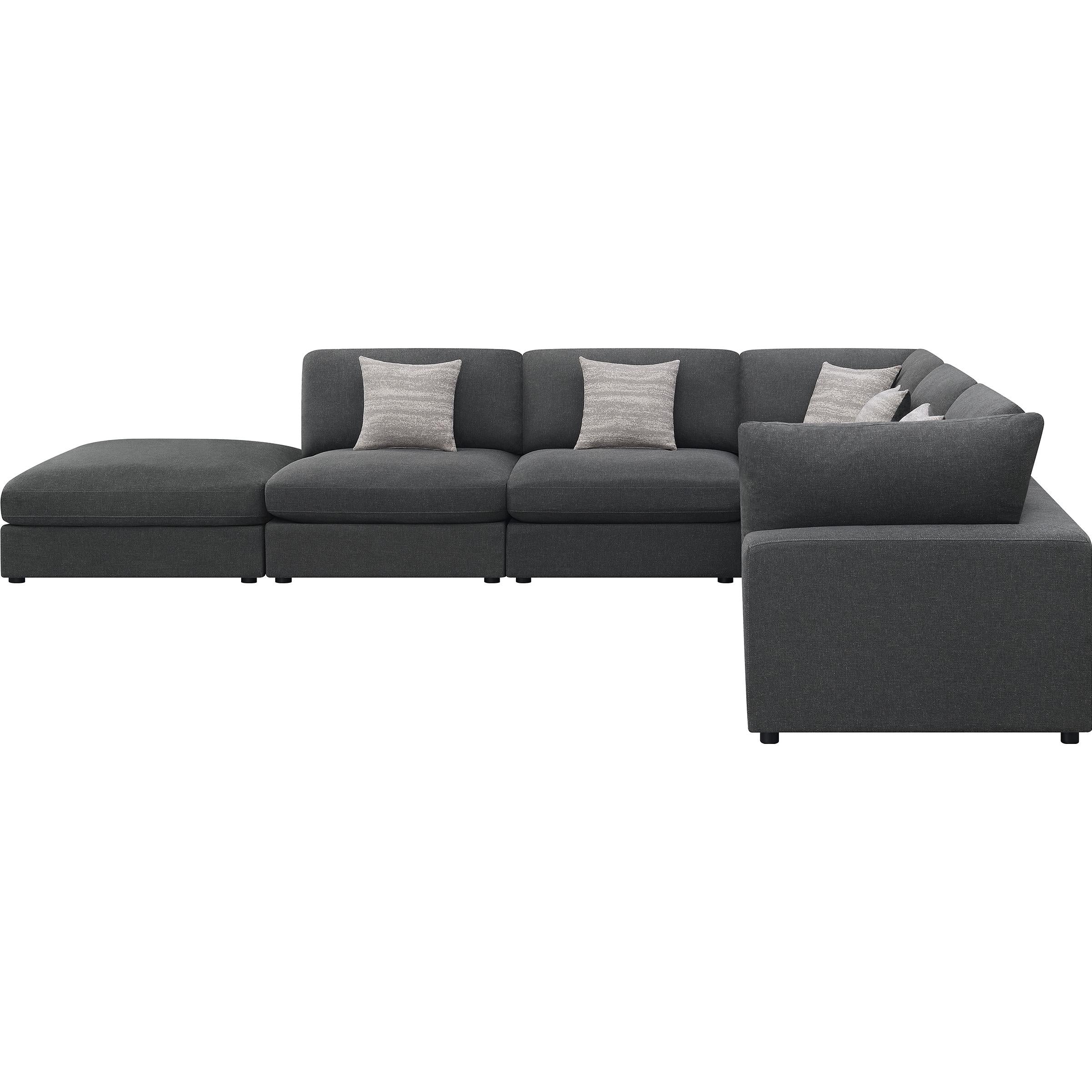 Coaster Furniture Serene 551324-SET 6 pc Upholstered Modular Sectional - Charcoal - Image 3