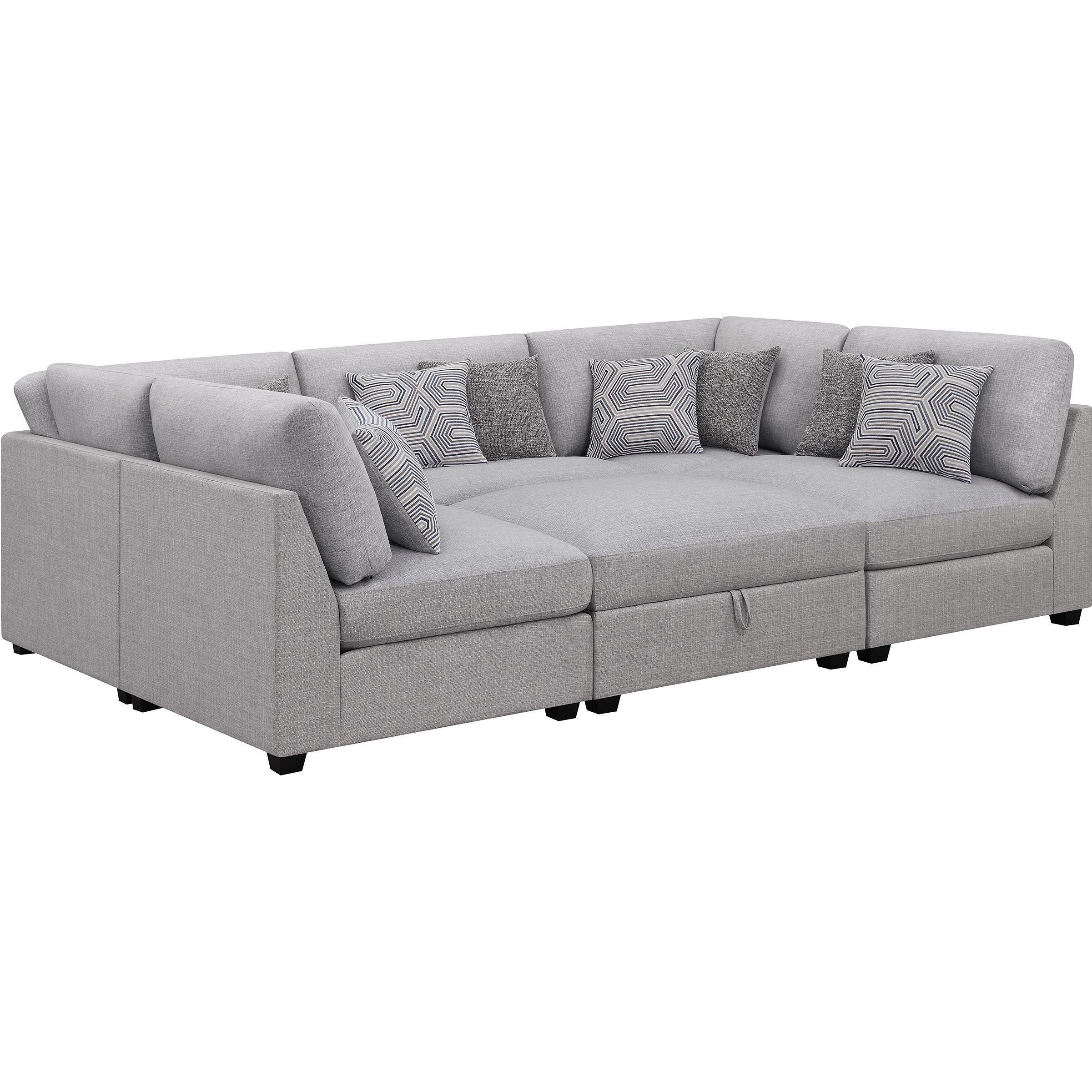 Coaster Furniture Cambria 551511-S6A 6 pc Upholstered Modular Sectional - Grey - Image 1