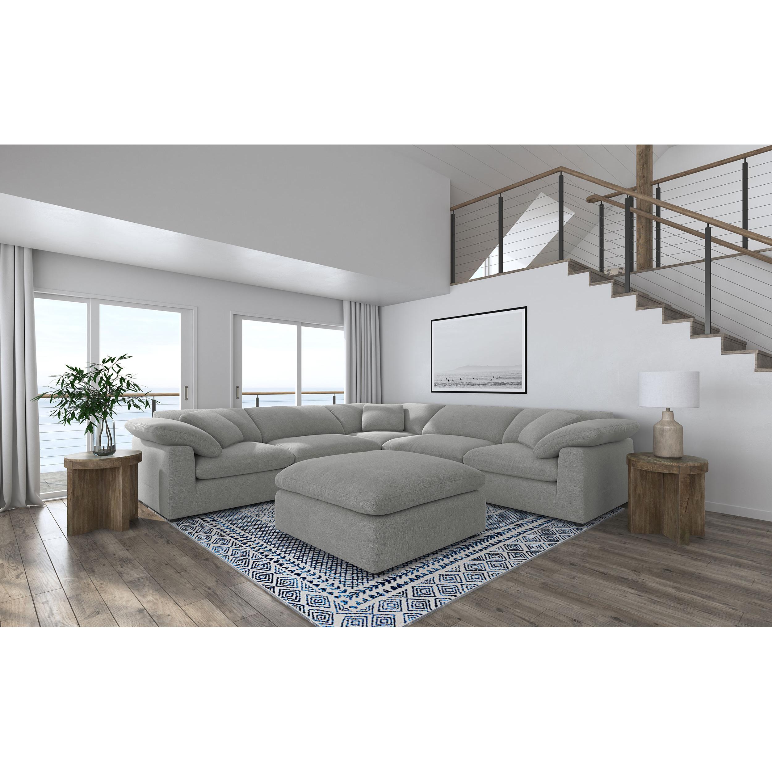 Coaster Furniture Raleigh 551754-SETA 6 pc Boucle Upholstered Modular Sectional - Grey - Image 2