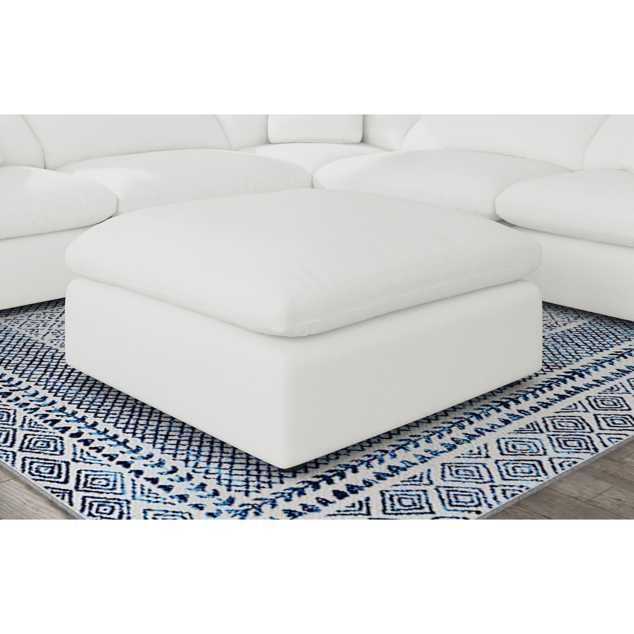 Coaster Furniture Raleigh 551753 Boucle Upholstered Ottoman - Ivory - Image 2