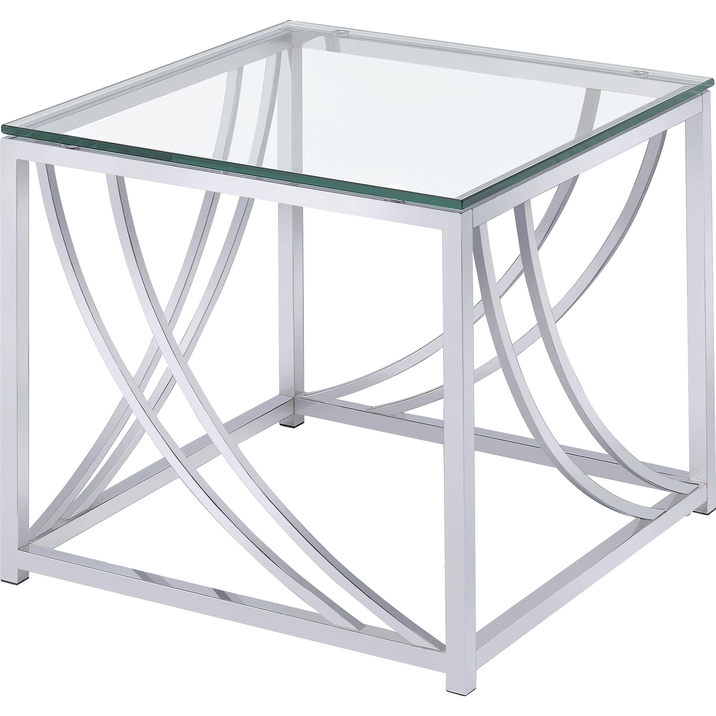 Coaster Furniture Lille 720498-S3 3-piece Glass Top Coffee And End Table Set - Chrome - Image 3