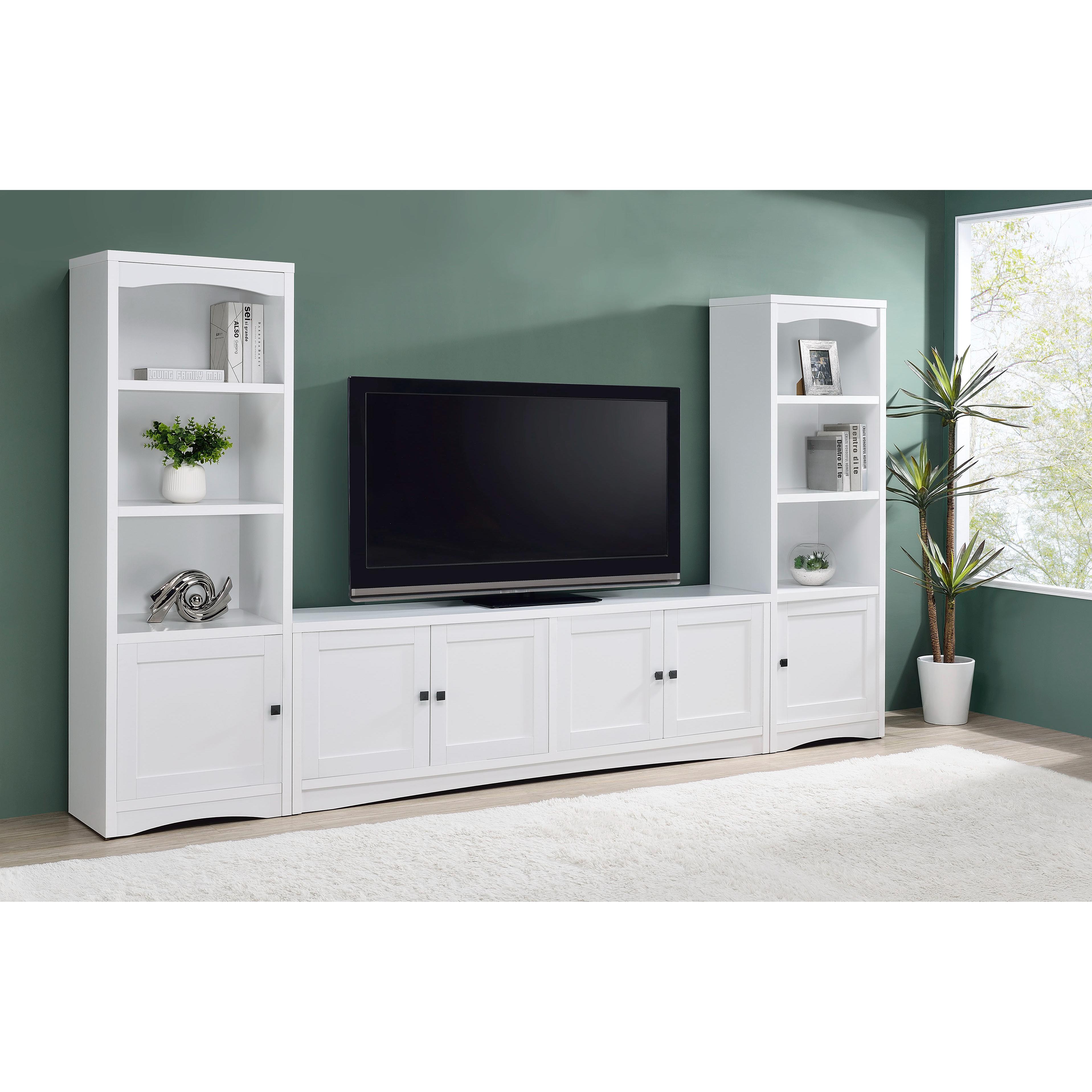 Coaster Furniture Laughlin 724113-SET 3-piece Entertainment Center TV Stand – White
