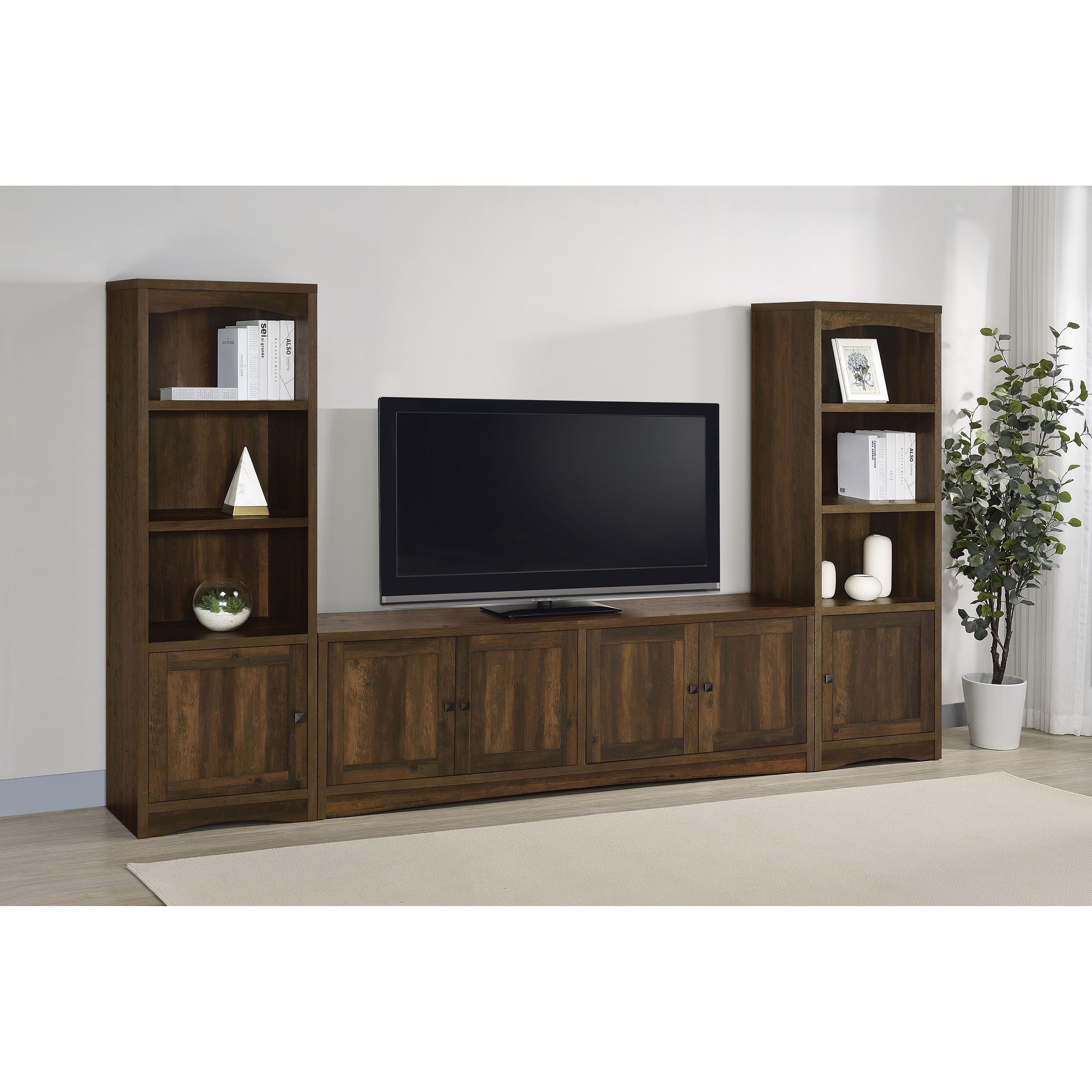 Coaster Furniture Laughlin 724123-SET 3-piece Entertainment Center TV Stand – Dark Pine