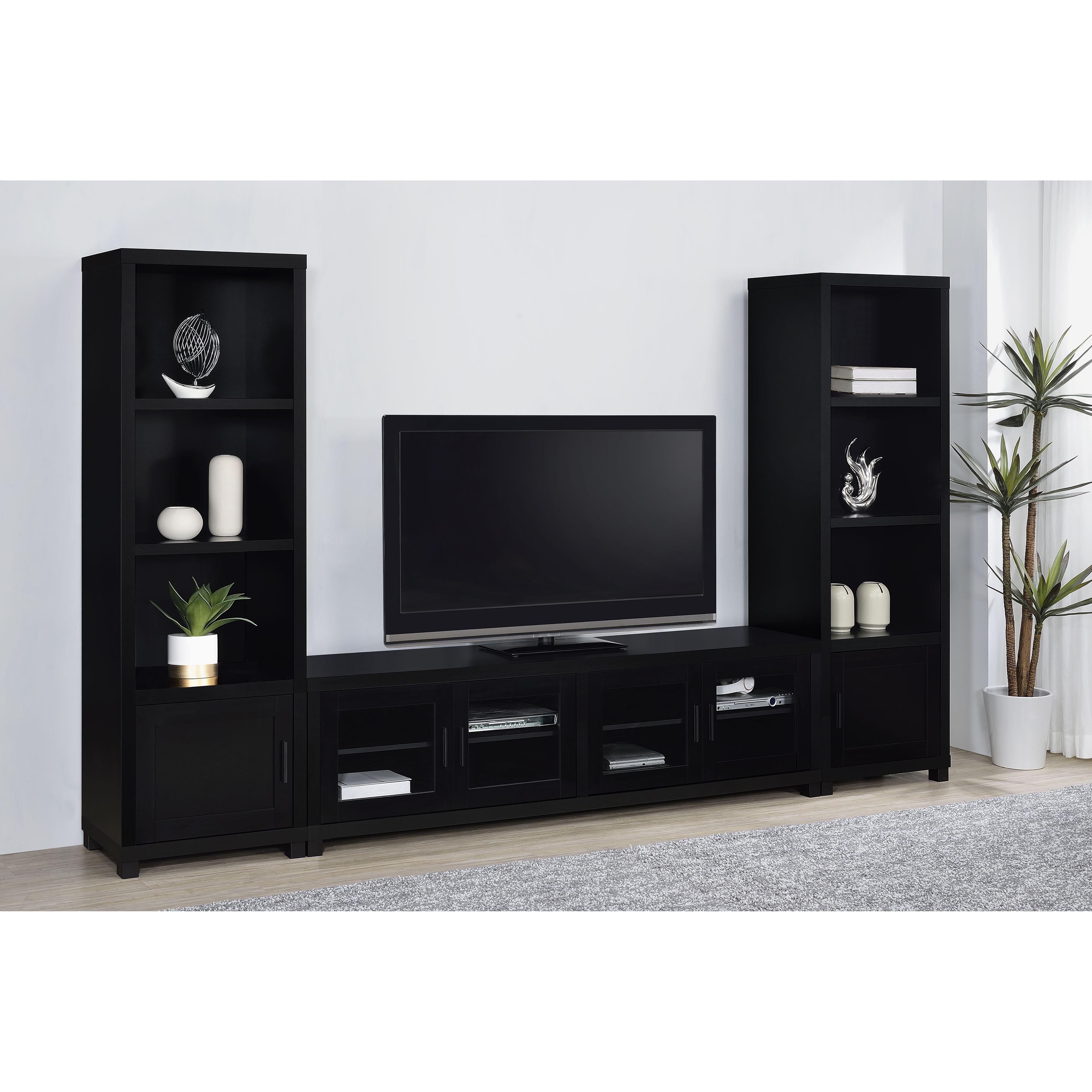 Coaster Furniture Jupiter 736303-SET 3-piece Entertainment Center 79-inch TV Stand - Black - Image 1