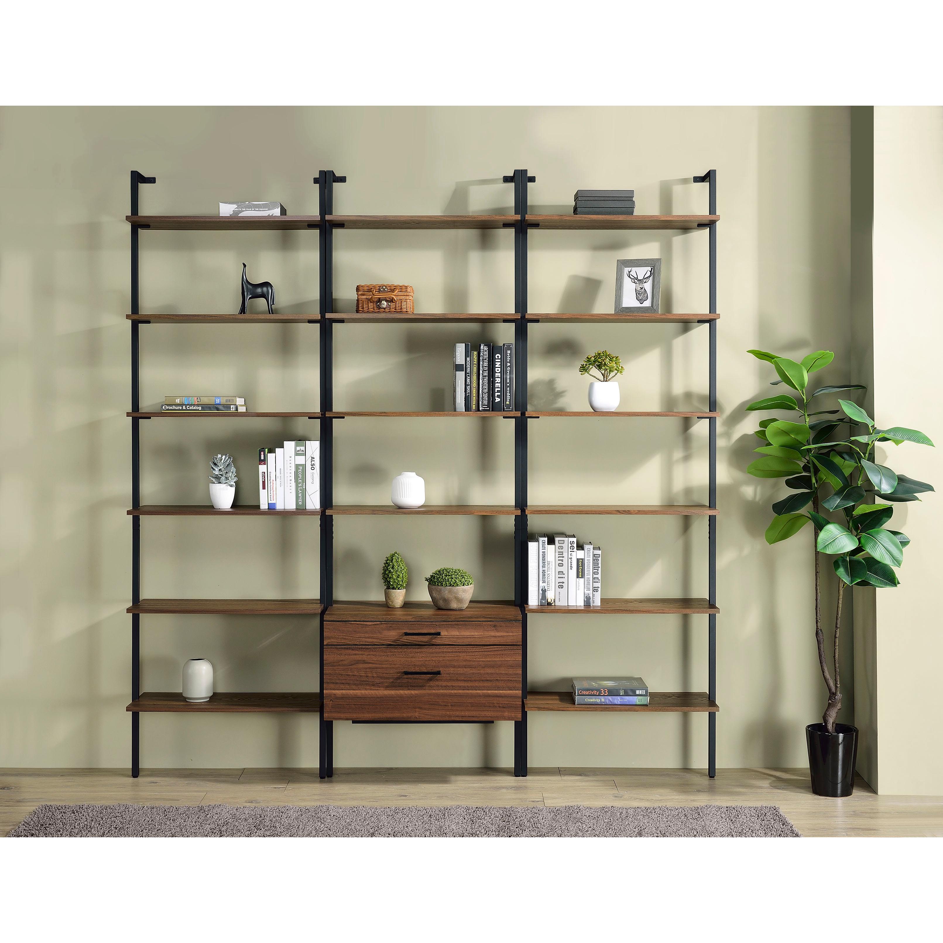 Coaster Furniture Owens 980074-S3 3-piece 96-inch Wall Mounted Bookshelf Set - Walnut - Image 2