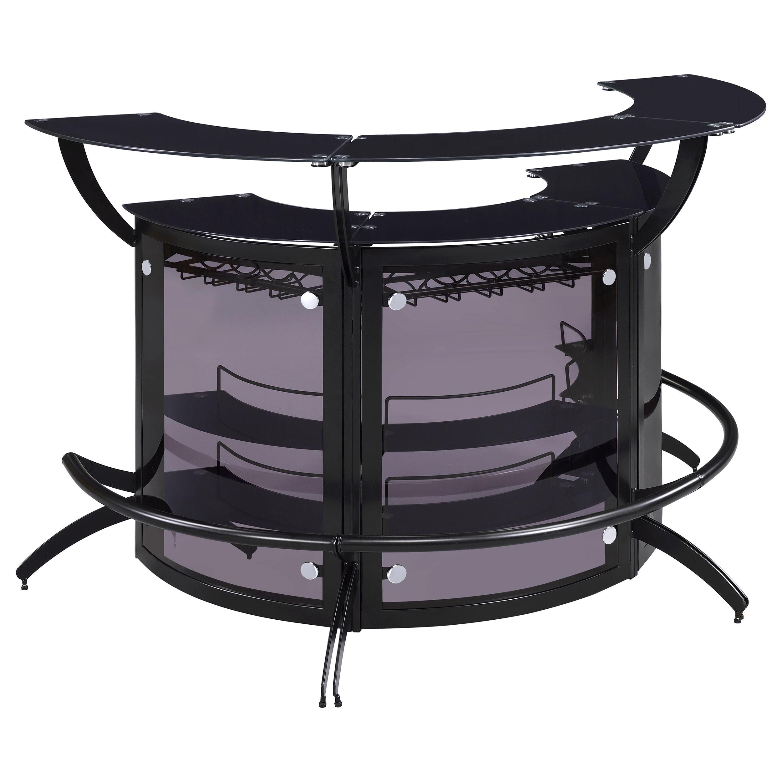 Coaster Furniture Dallas 182135-S3 3-piece Curved Freestanding Home Bar Cabinet – Black