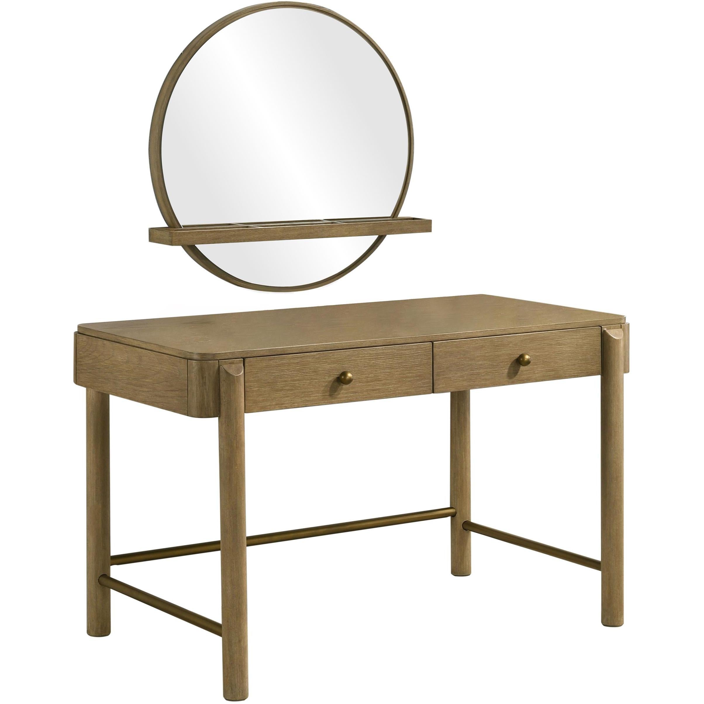 Coaster Furniture Arini 224307-SET 2-piece Makeup Vanity Table and Mirror Set - Sand Wash - Image 1