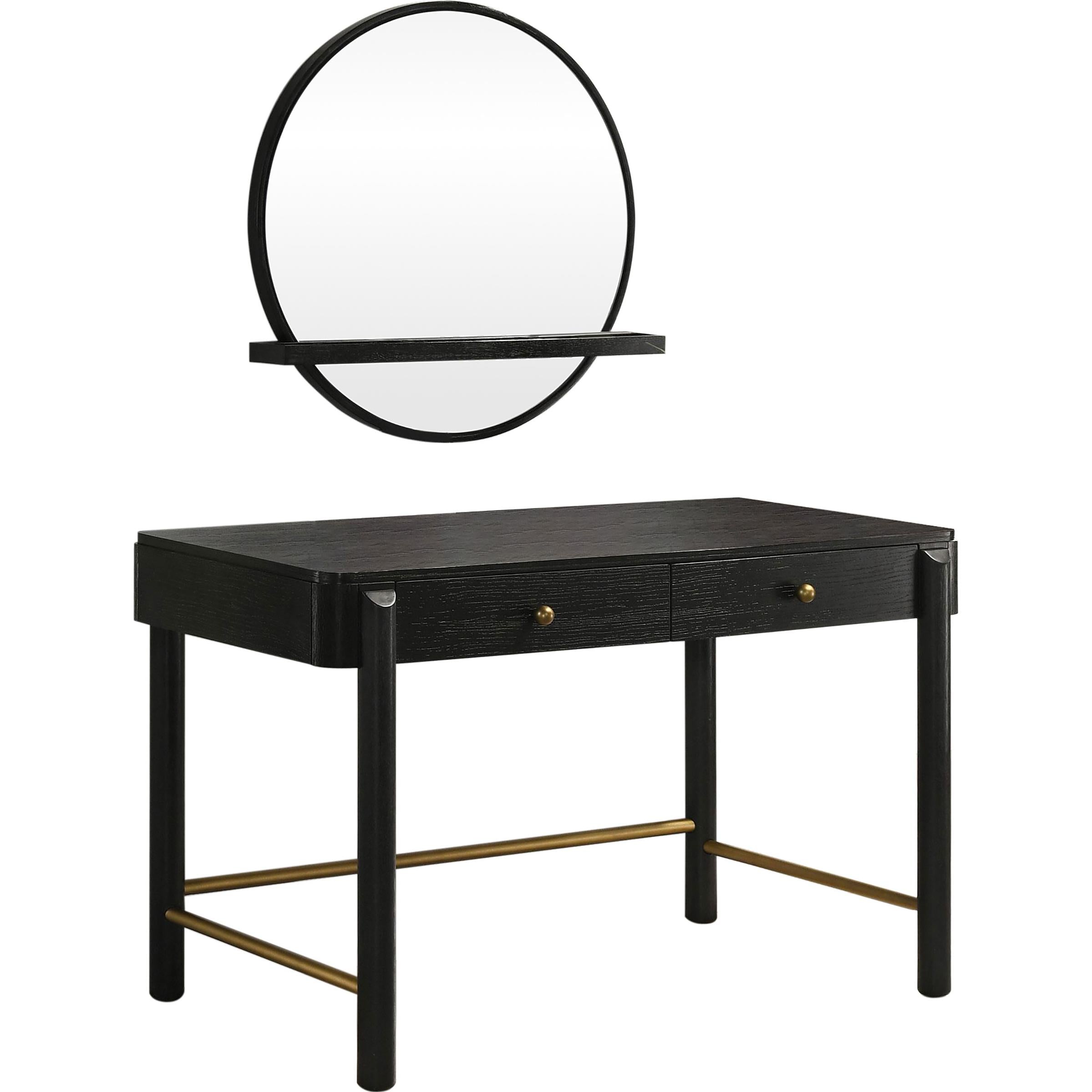 Coaster Furniture Arini 224337-SET 2-piece Makeup Vanity Table and Mirror Set - Black - Image 1
