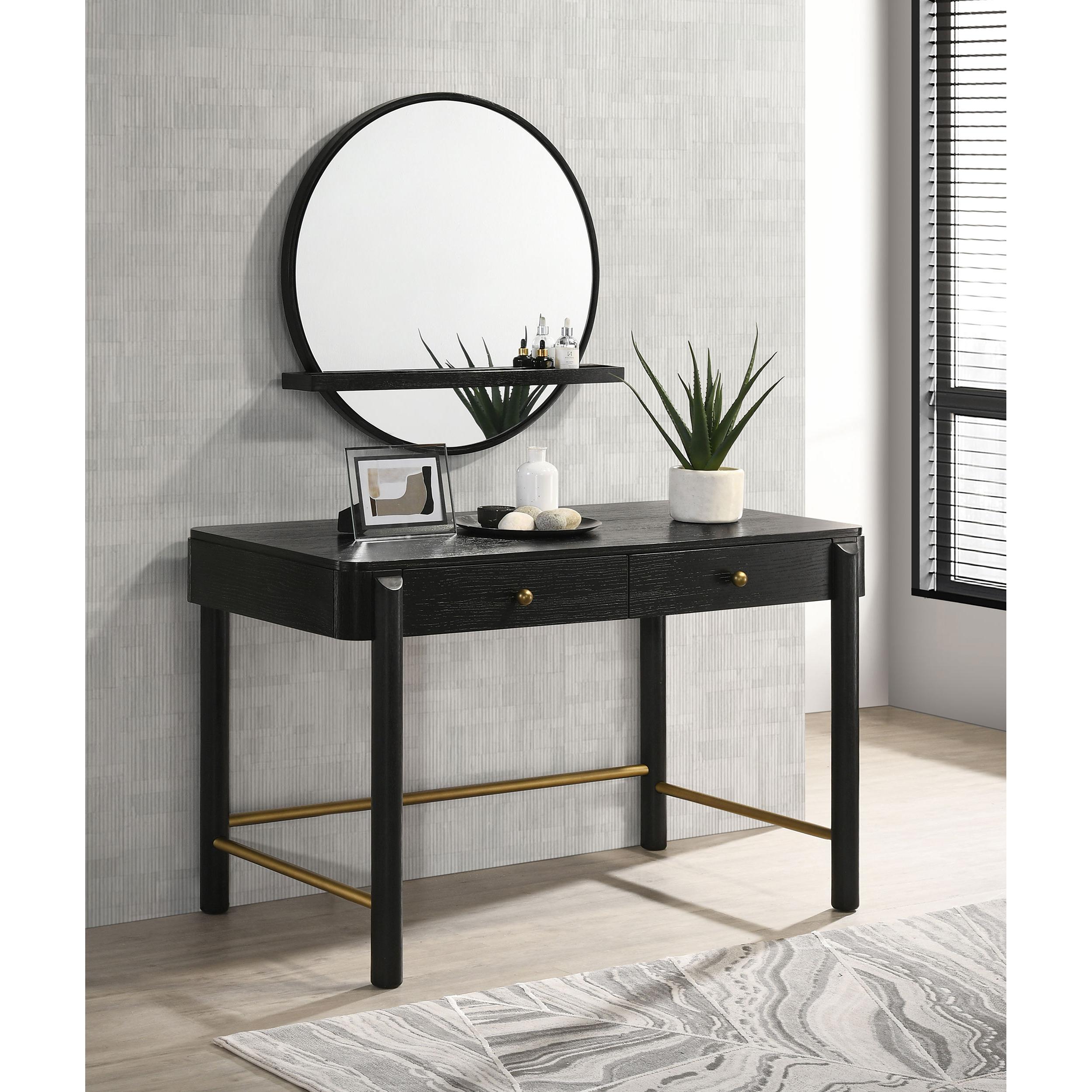Coaster Furniture Arini 224337-SET 2-piece Makeup Vanity Table and Mirror Set - Black - Image 2