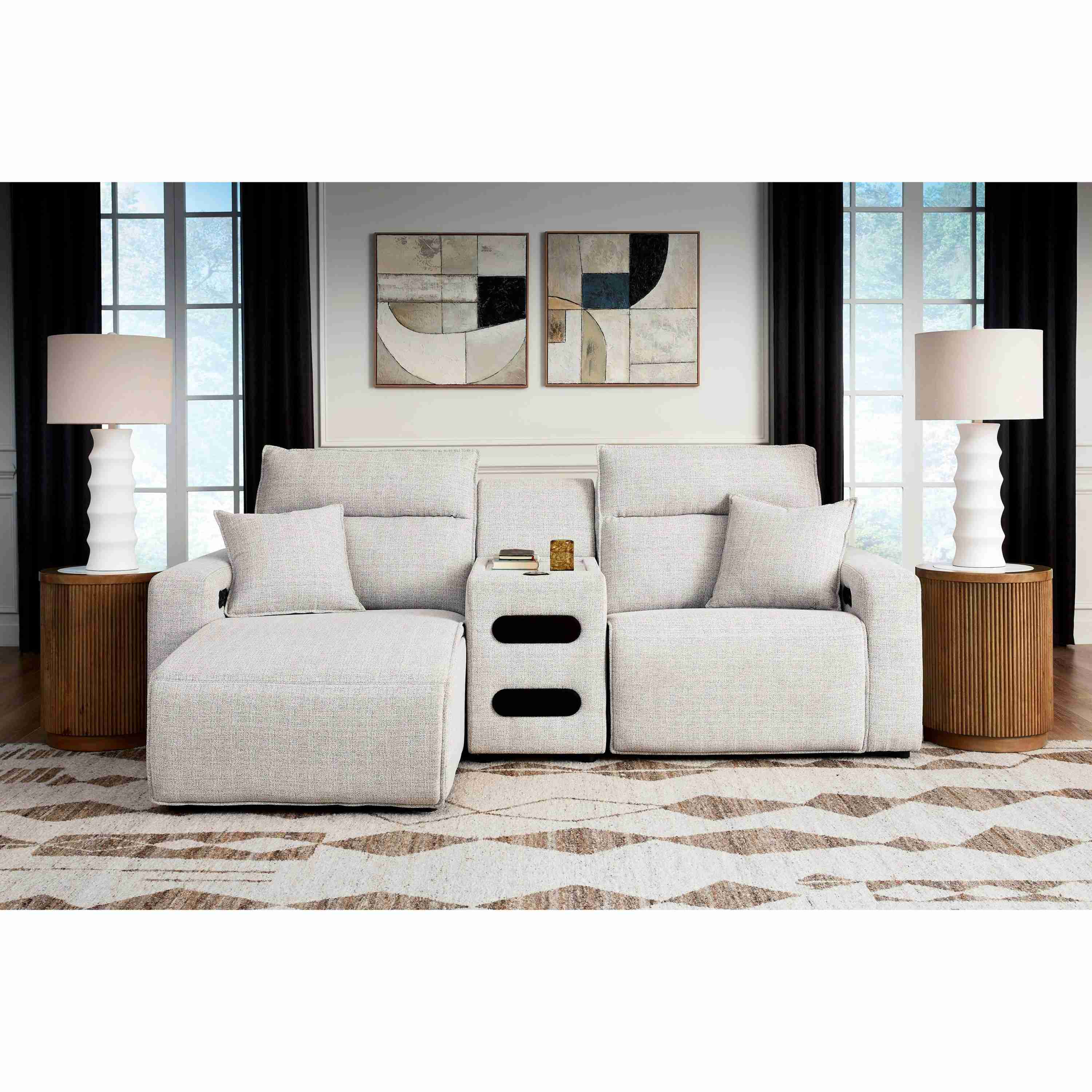 Signature Design by Ashley ModMax II 65907S18 3 pc Power Reclining Sectional with Chaise and Audio Console