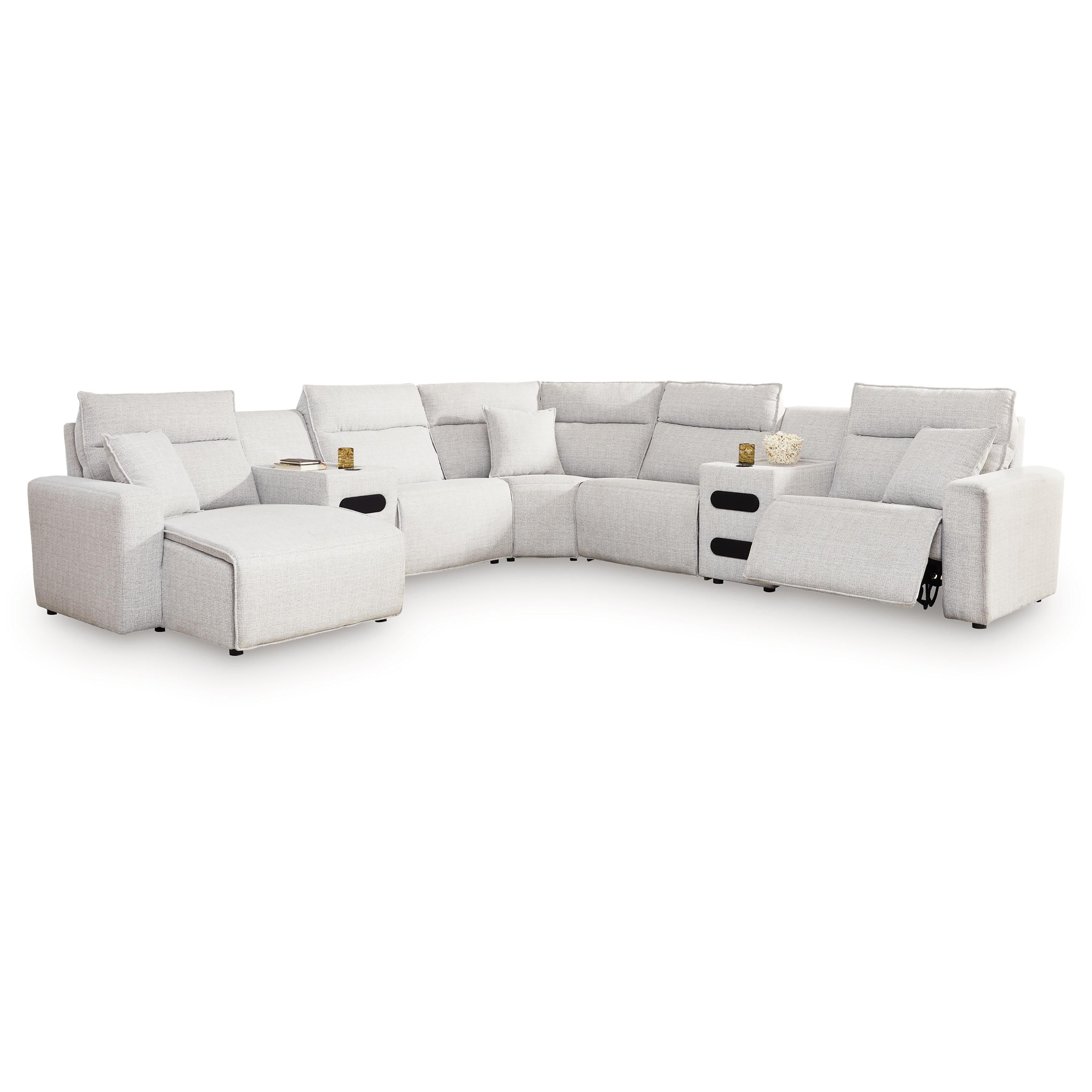 Signature Design by Ashley ModMax II 65907S20 7 pc Power Reclining Sectional with Chaise and Audio Consoles