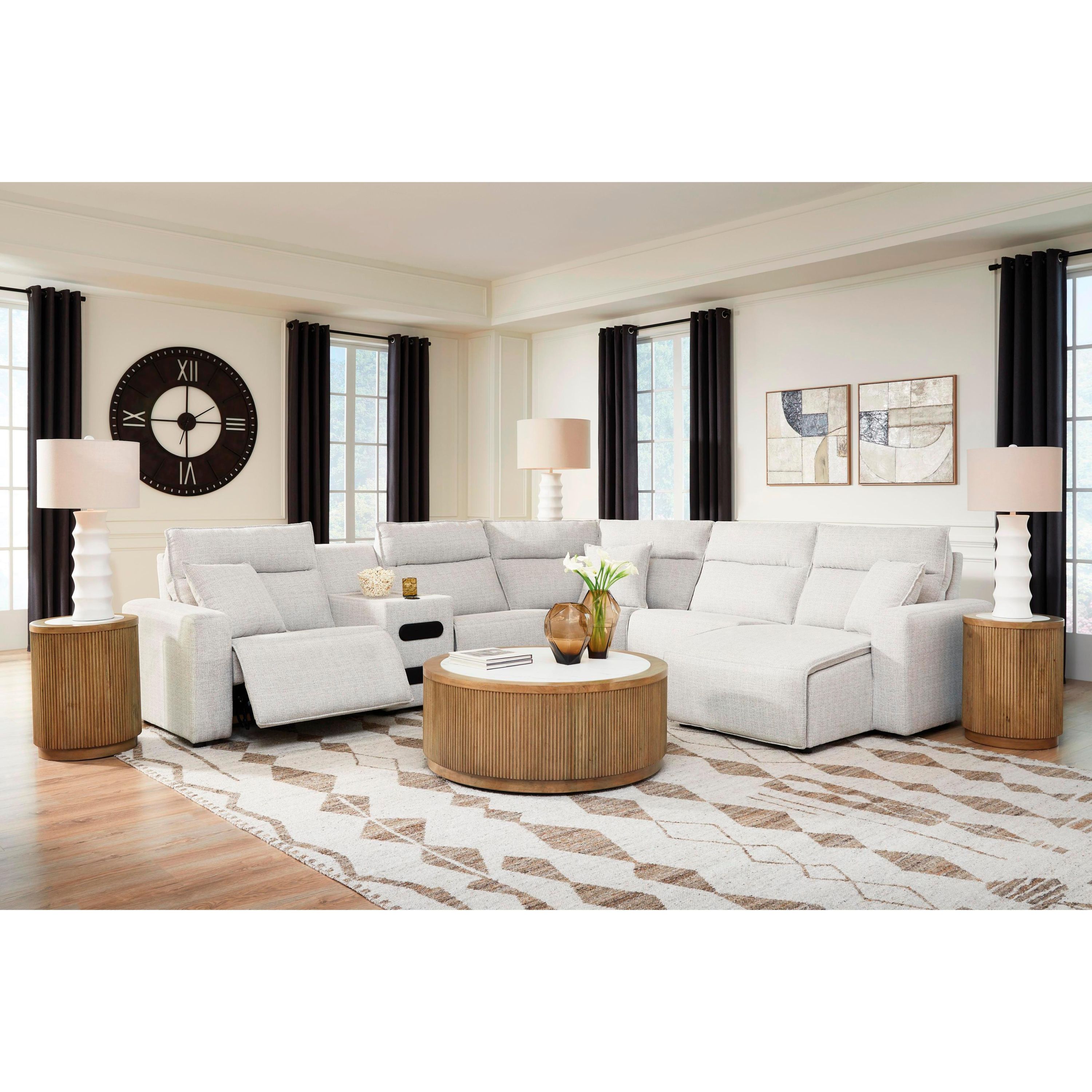 Signature Design by Ashley ModMax II 65907S28 6 pc Reclining Sectional with Chaise and Audio Console - Image 3