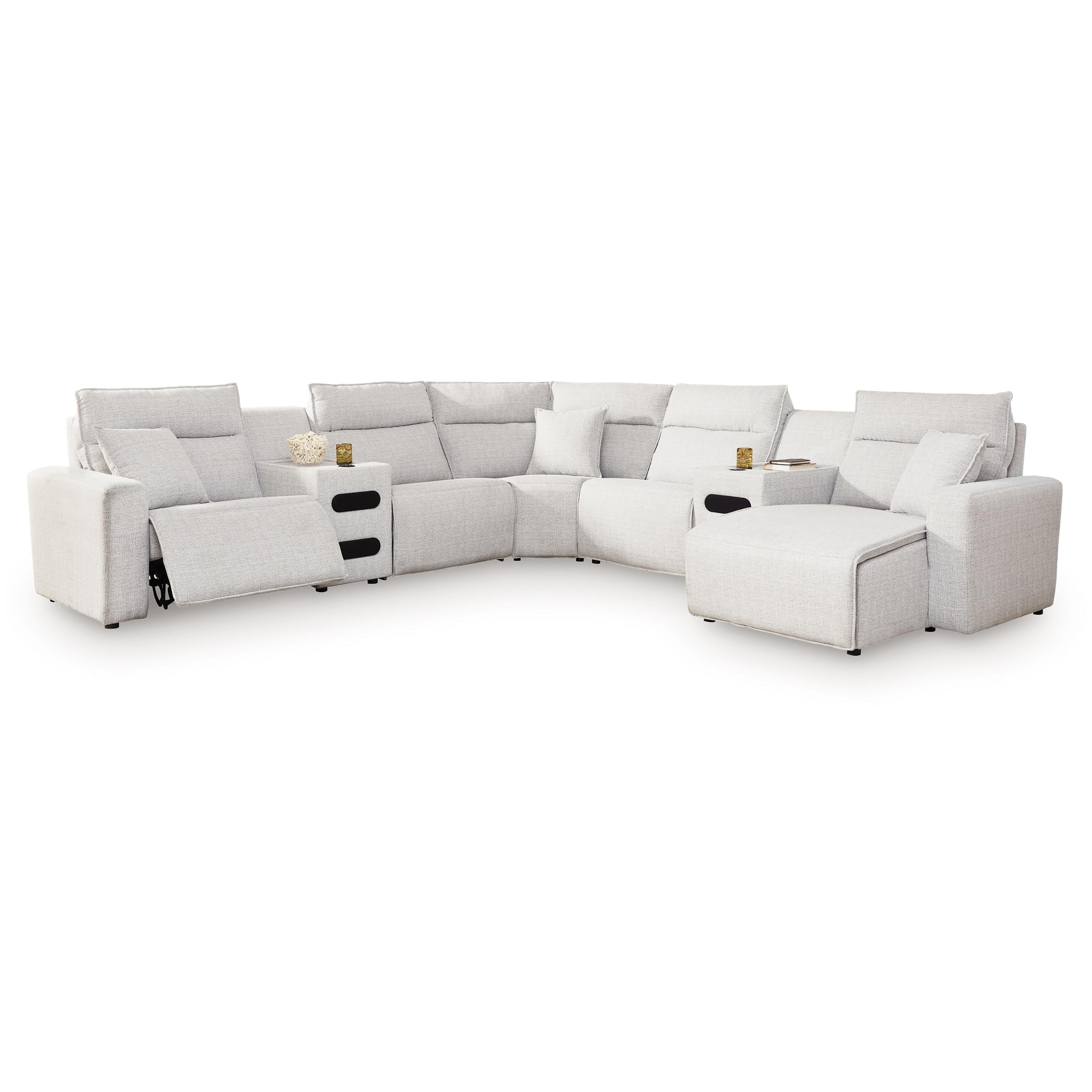 Signature Design by Ashley ModMax II 65907S7 7 pc Power Reclining Sectional with Chaise and Audio Consoles