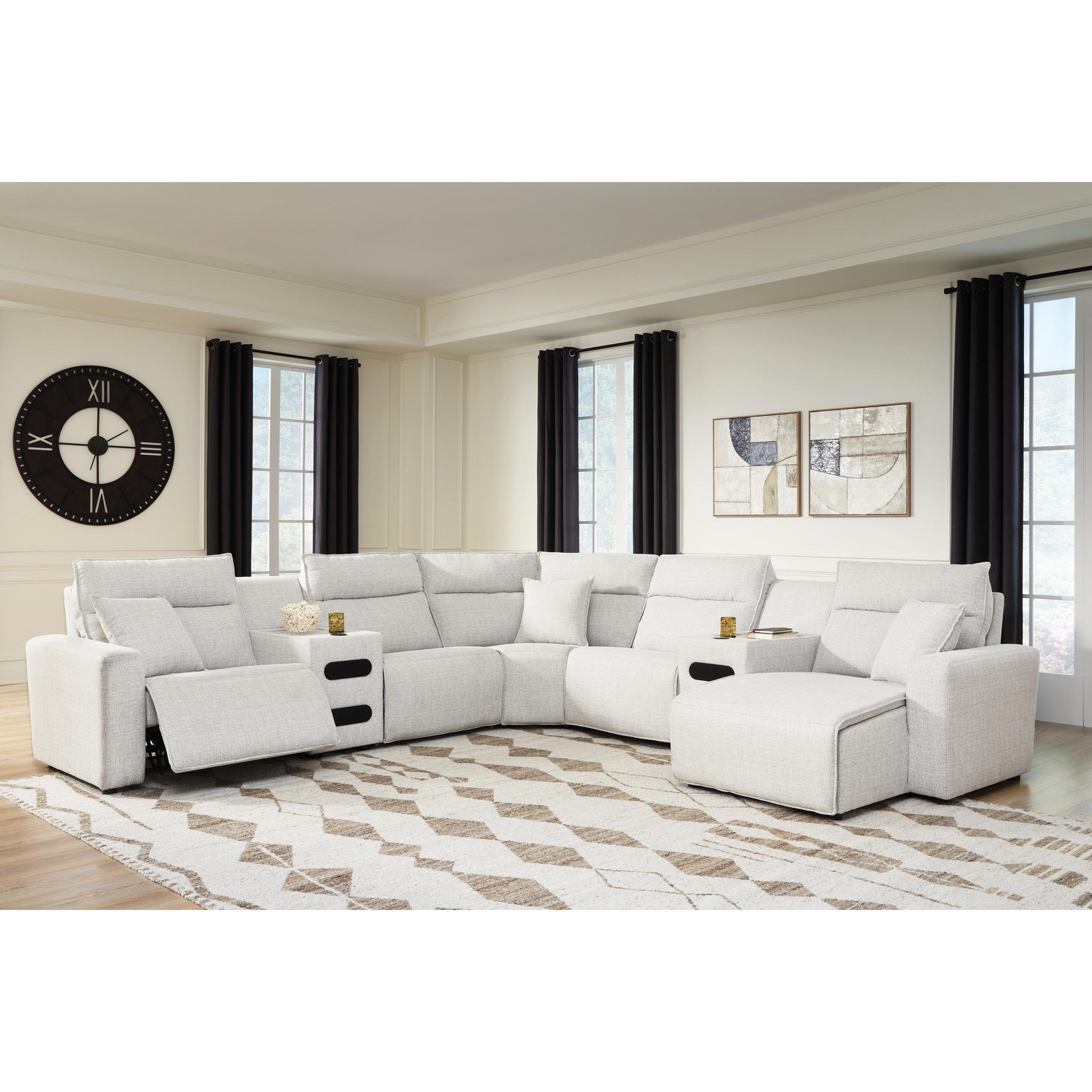 Signature Design by Ashley ModMax II 65907S7 7 pc Power Reclining Sectional with Chaise and Audio Consoles - Image 2