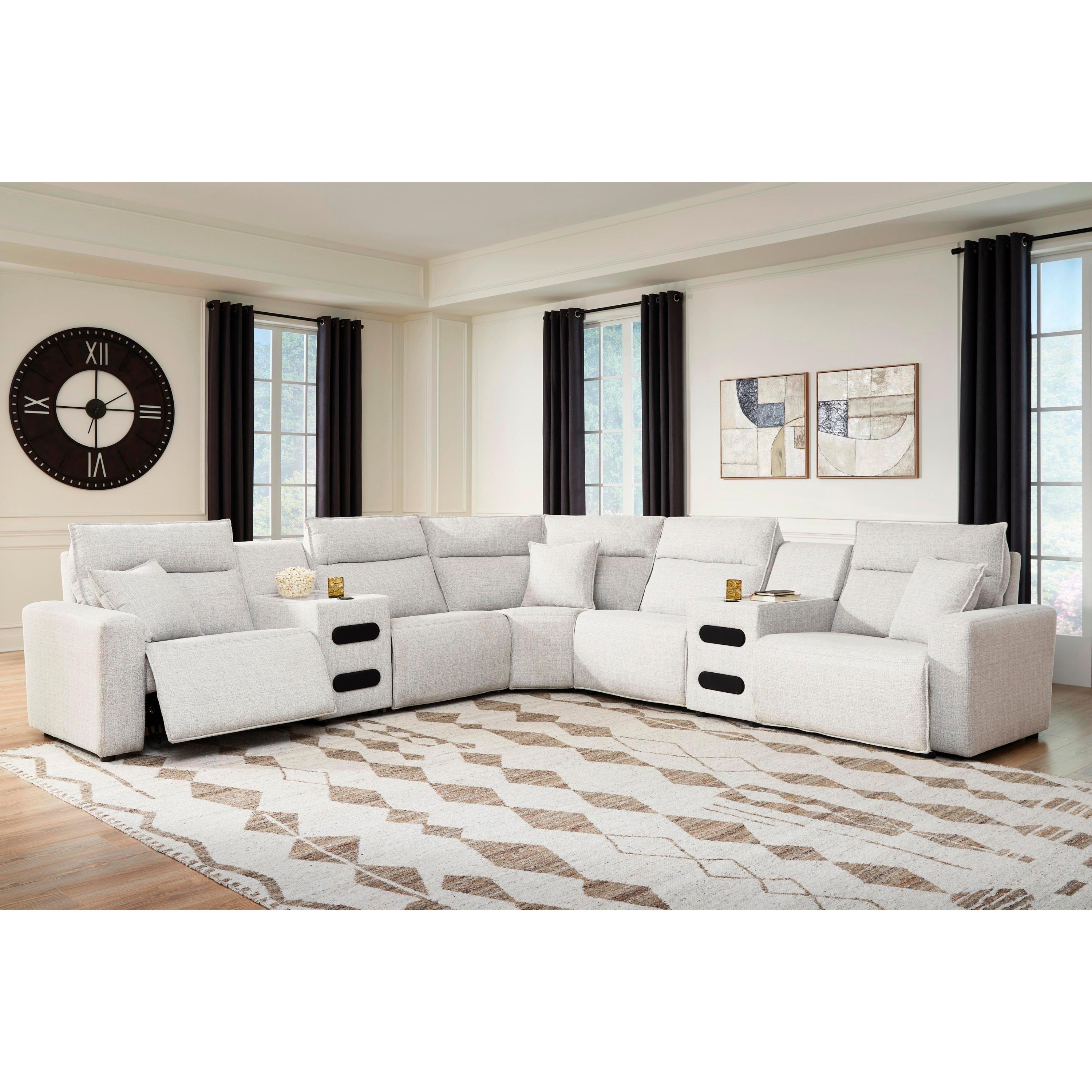 Signature Design by Ashley ModMax II 65907S9 7 pc Power Reclining Sectional with Chaise and Audio Consoles - Image 2
