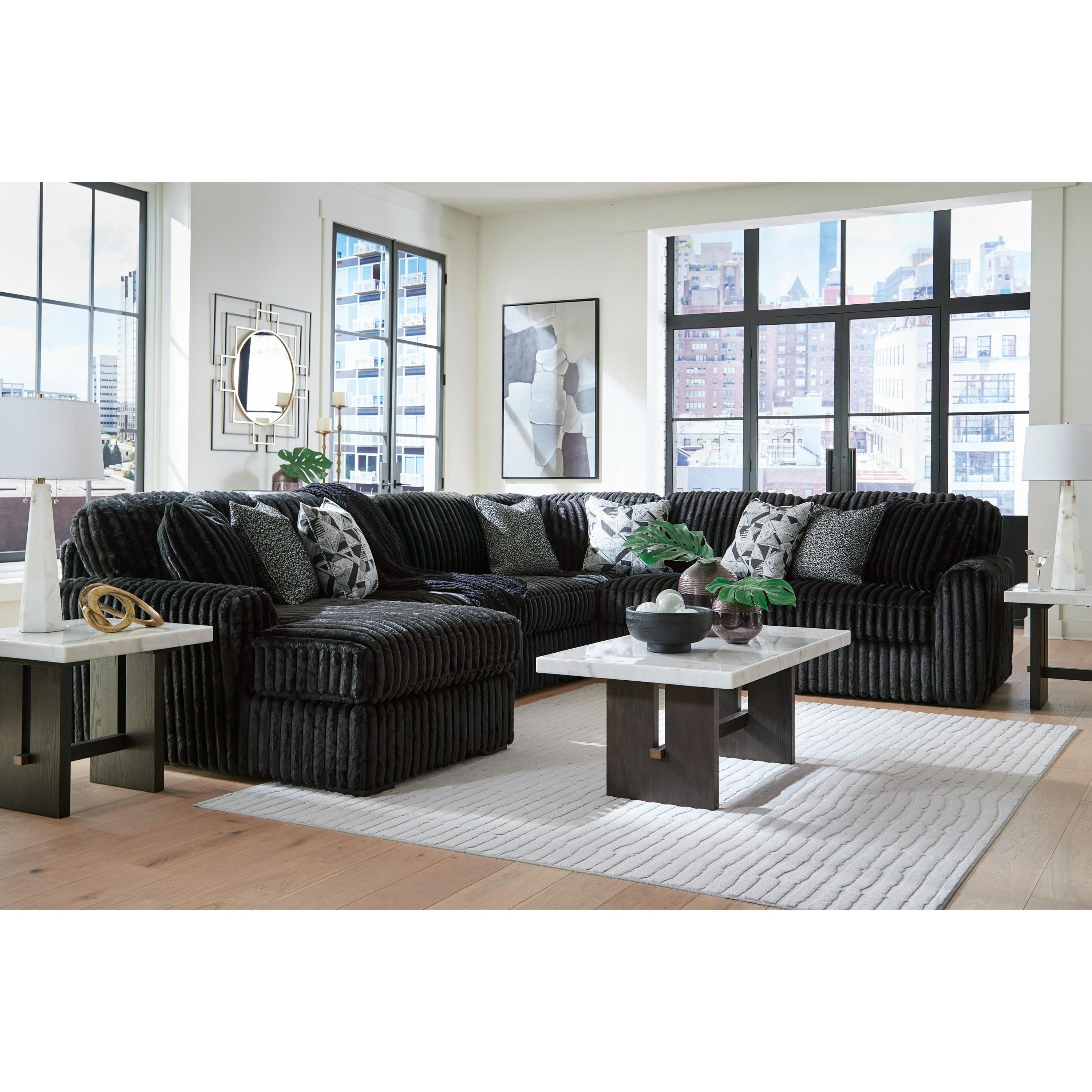 Signature Design by Ashley Midnight-Madness 98103S23 6 pc Sectional with Chaise - Image 3