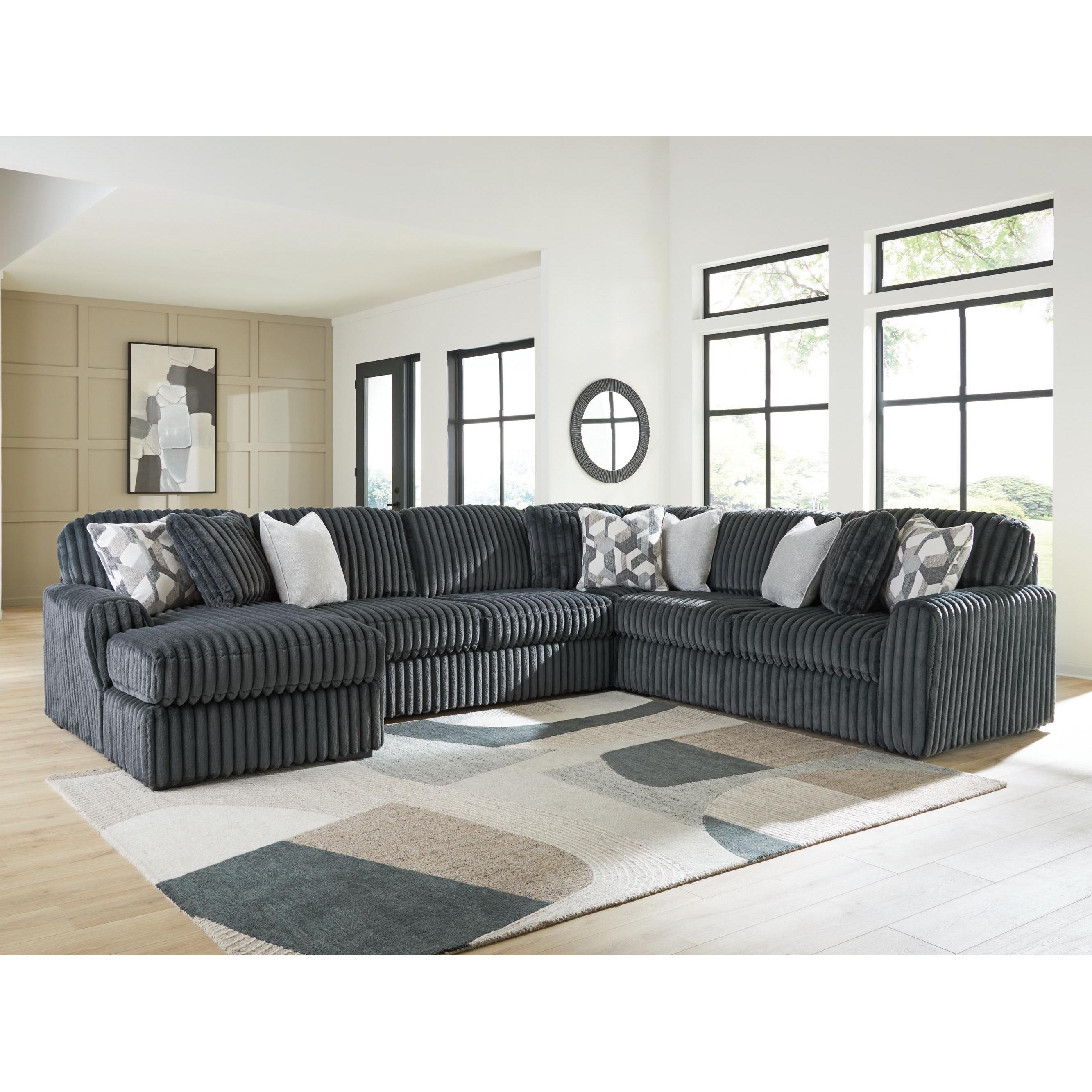 Signature Design by Ashley Midnight-Madness 98105S1 4 pc Sectional with Chaise - Image 2