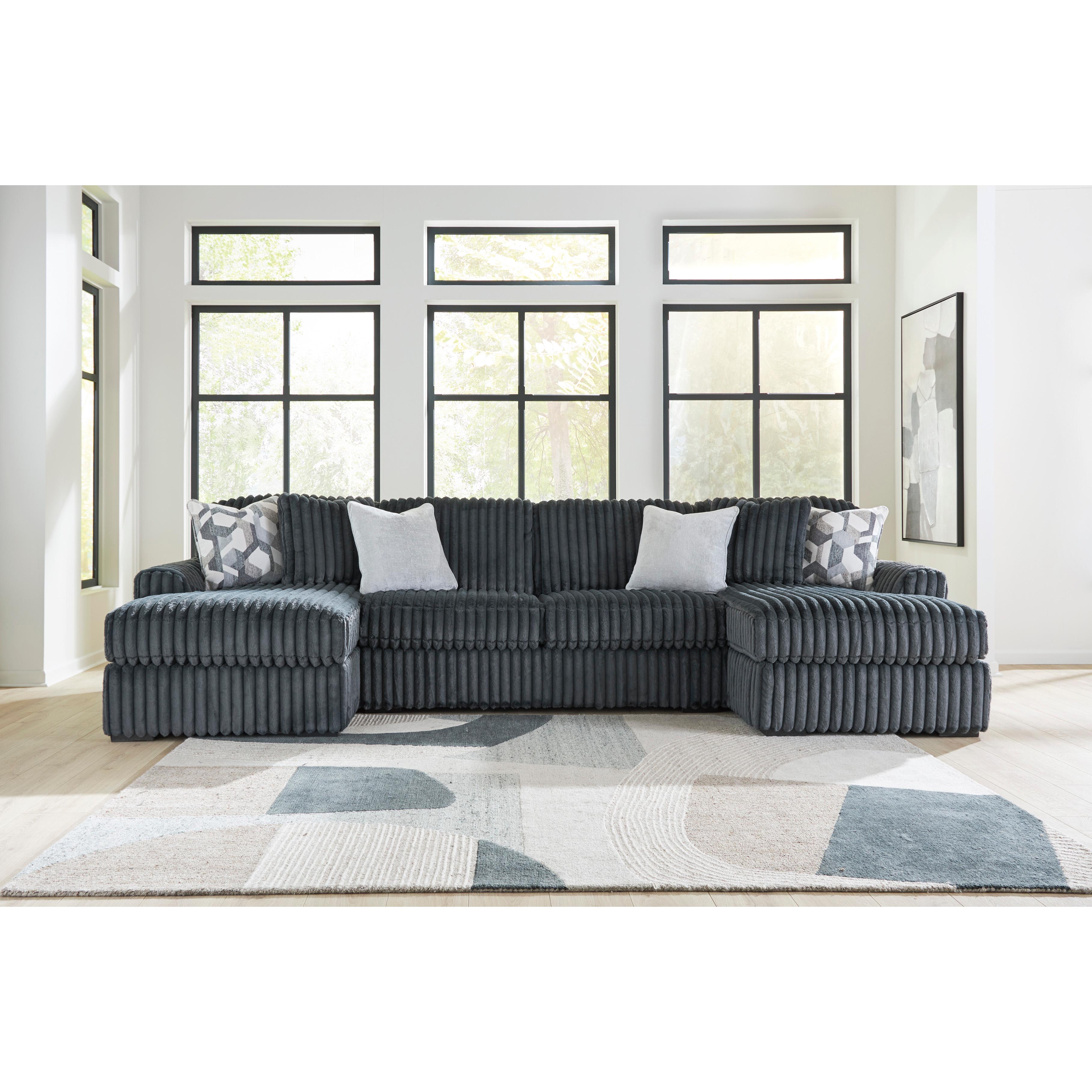 Signature Design by Ashley Midnight-Madness 98105S7 3 pc Double Chaise Sectional - Image 1