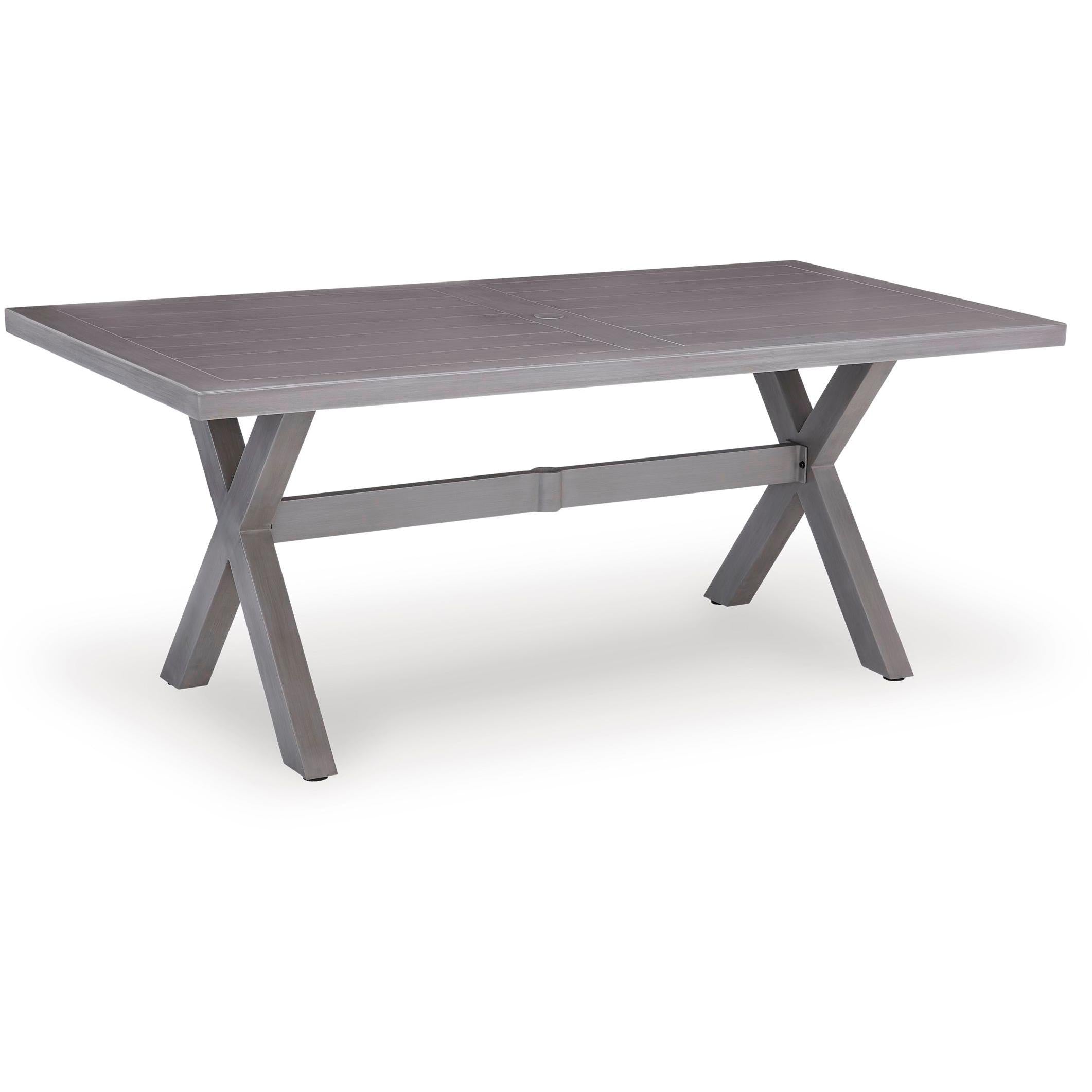Signature Design by Ashley Half Moon Beach PCP418-625 Rectangular Dining Table with Umbrella Option - Image 1