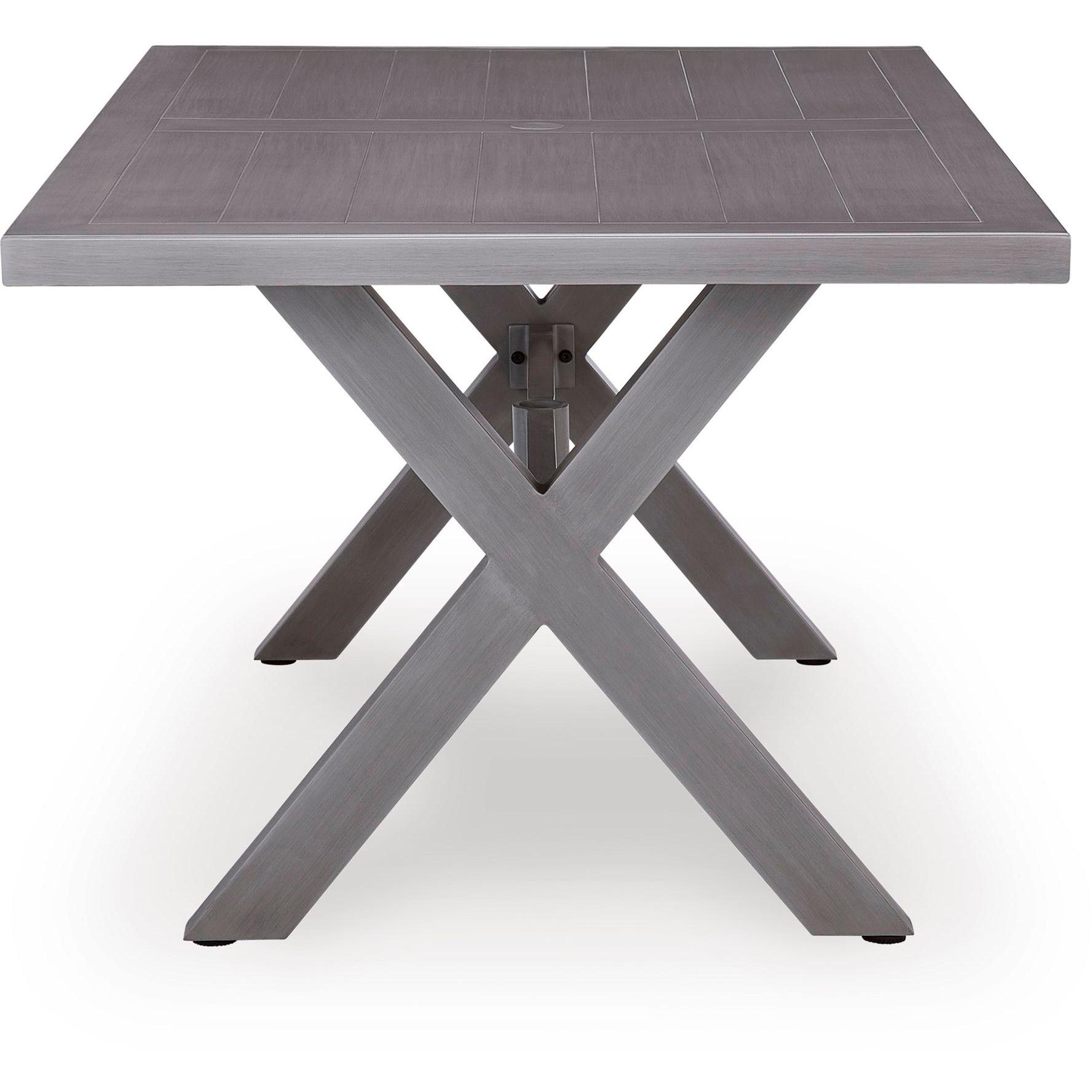 Signature Design by Ashley Half Moon Beach PCP418-625 Rectangular Dining Table with Umbrella Option - Image 3