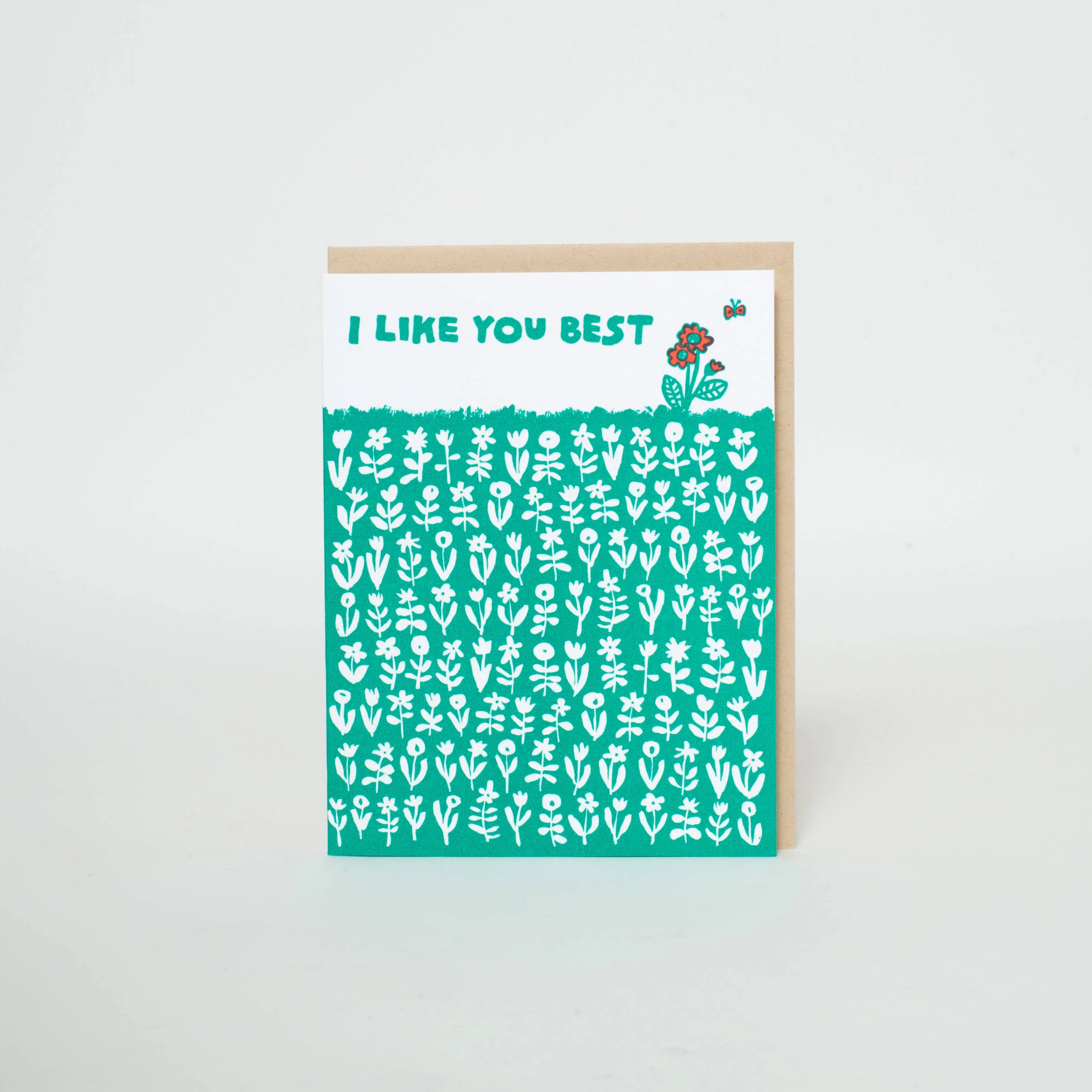 Like You Best Meadow Letterpress Greeting Card by Egg Press - Image 2