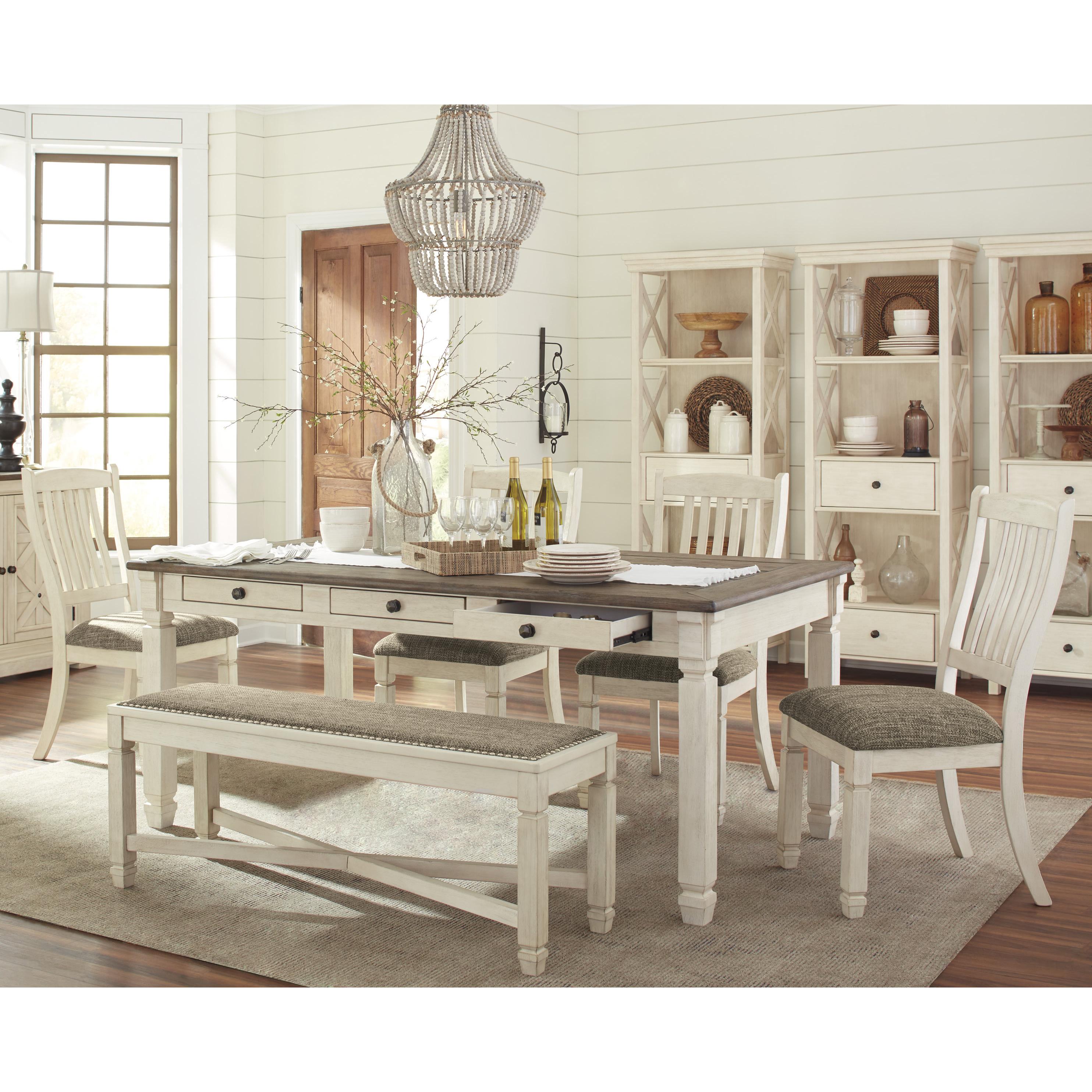 Signature Design by Ashley Bolanburg D647D2 6 pc Dining Set - Image 1