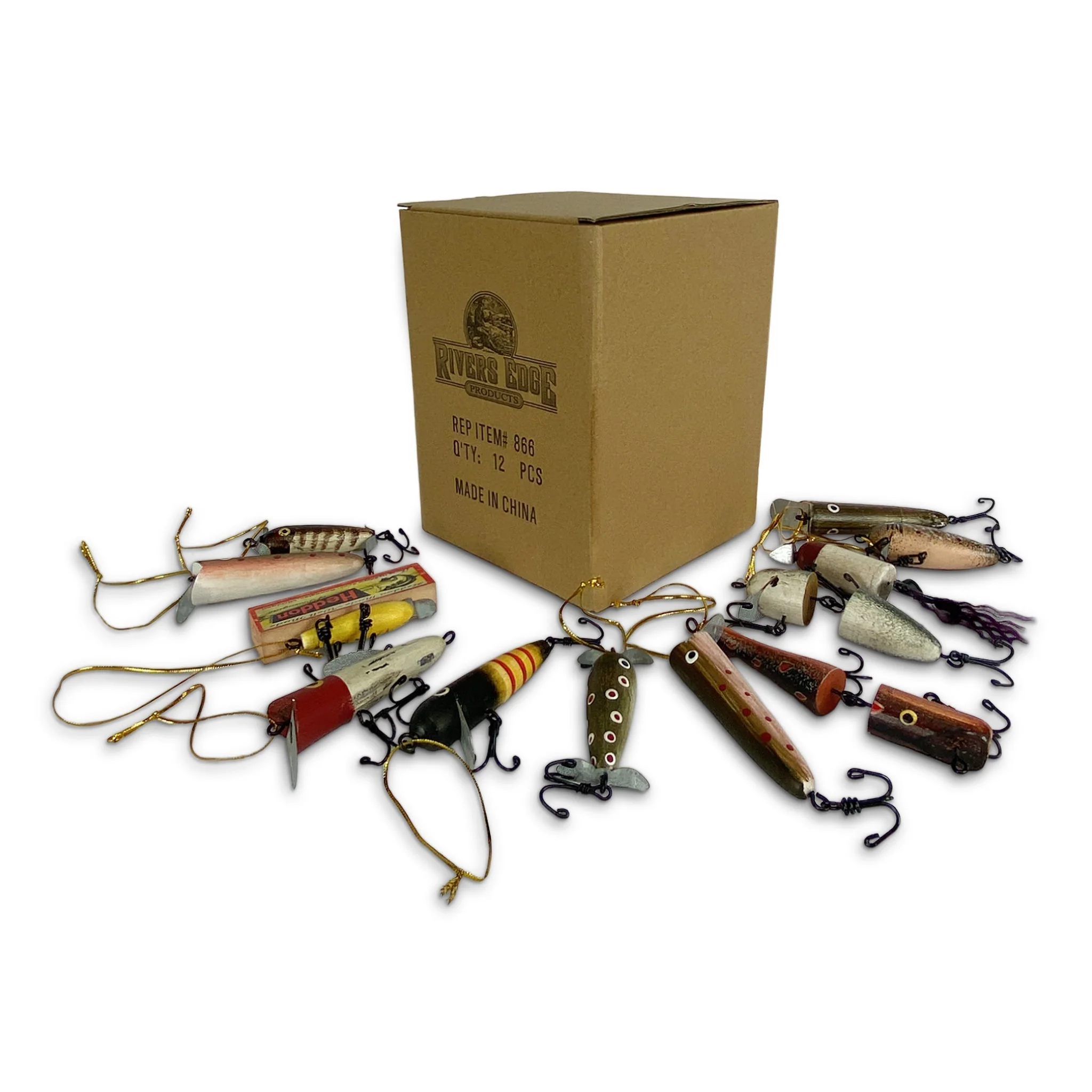 Christmas Ornaments 12-Pack-Antique Lures - Image 2