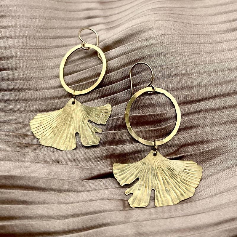 Handmade Ginkgo Earrings - Image 3