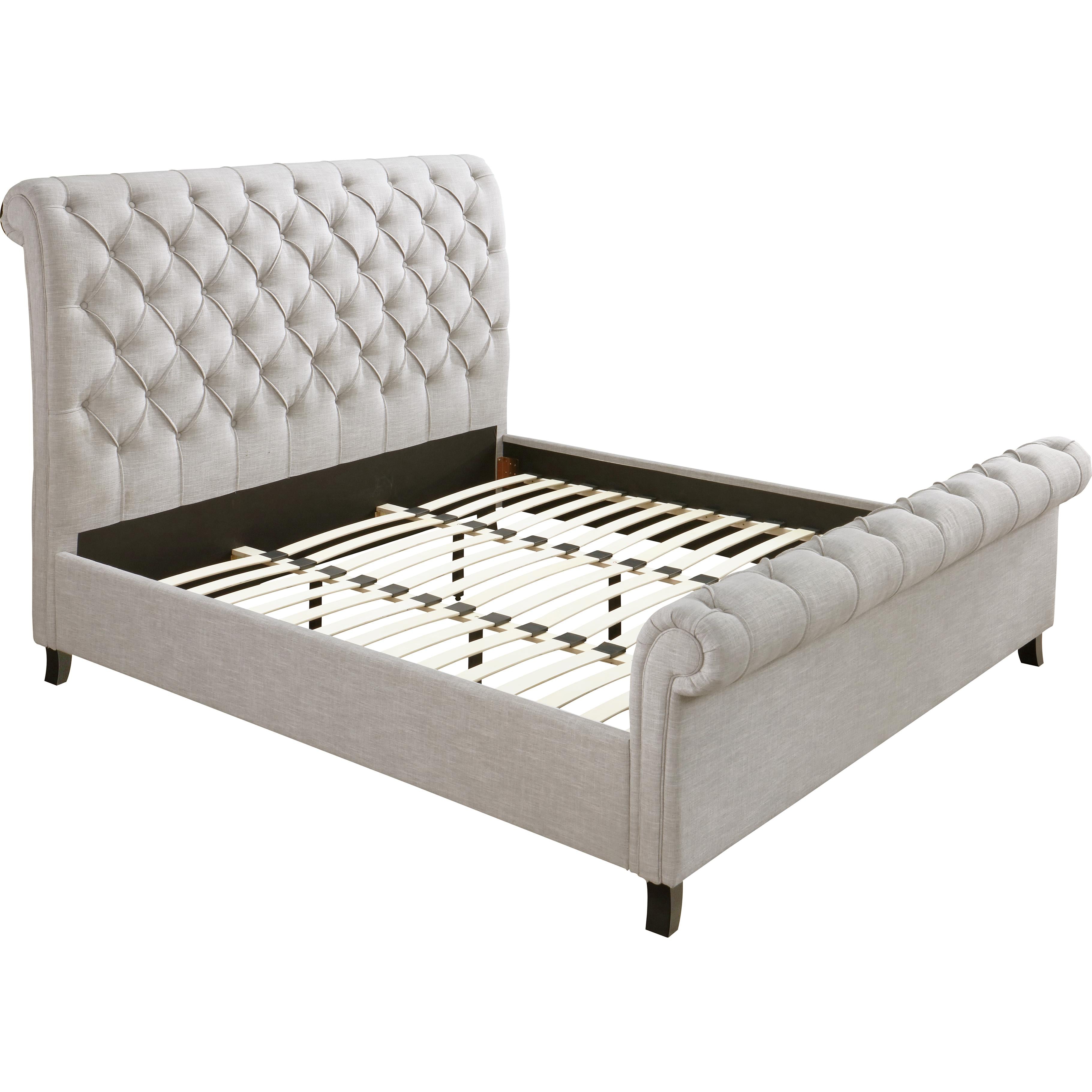 Crown Mark Kate 5103LG King Platform Bed - Light Grey Tweed - Image 3