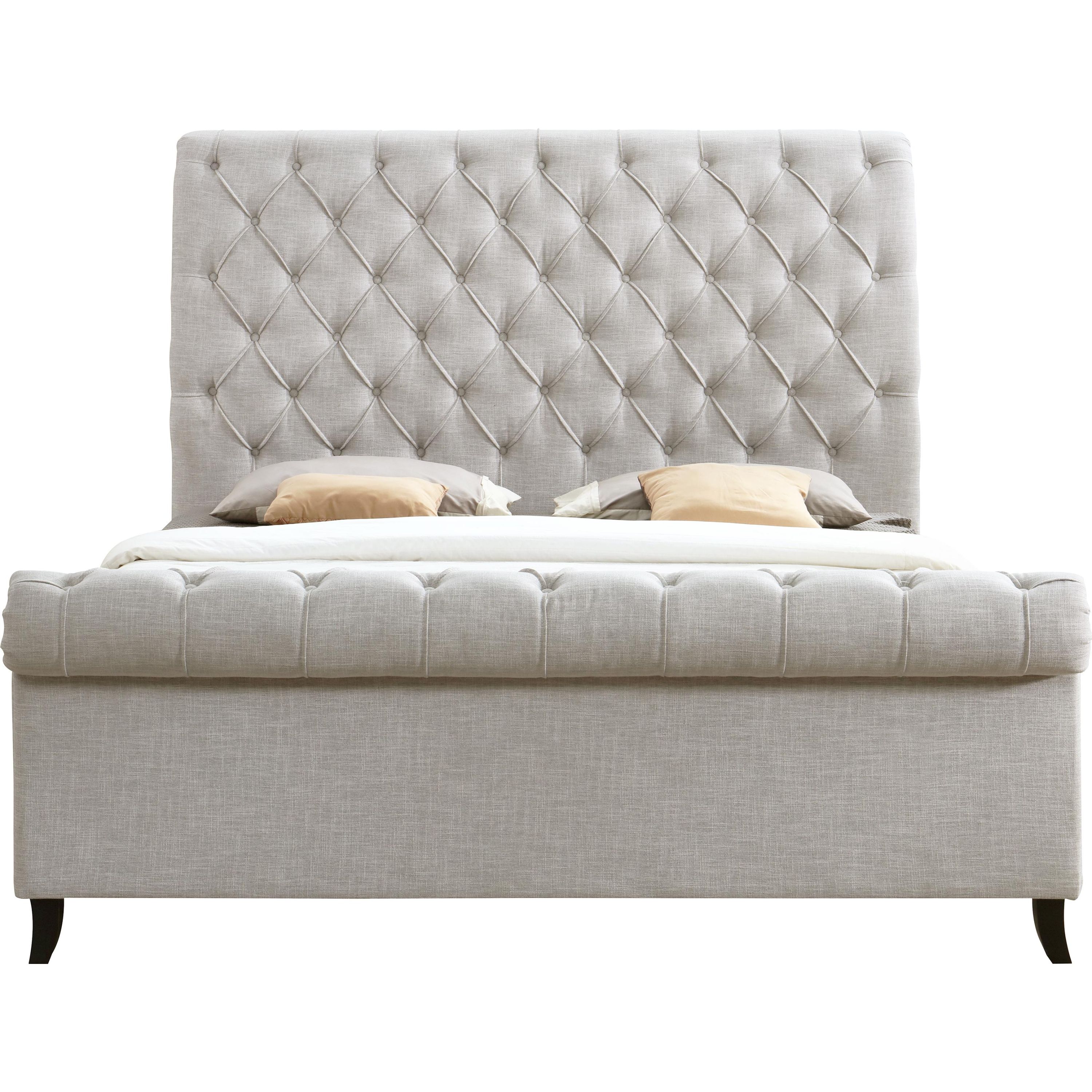 Crown Mark Kate 5103LG Queen Platform Bed - Light Grey Tweed - Image 2