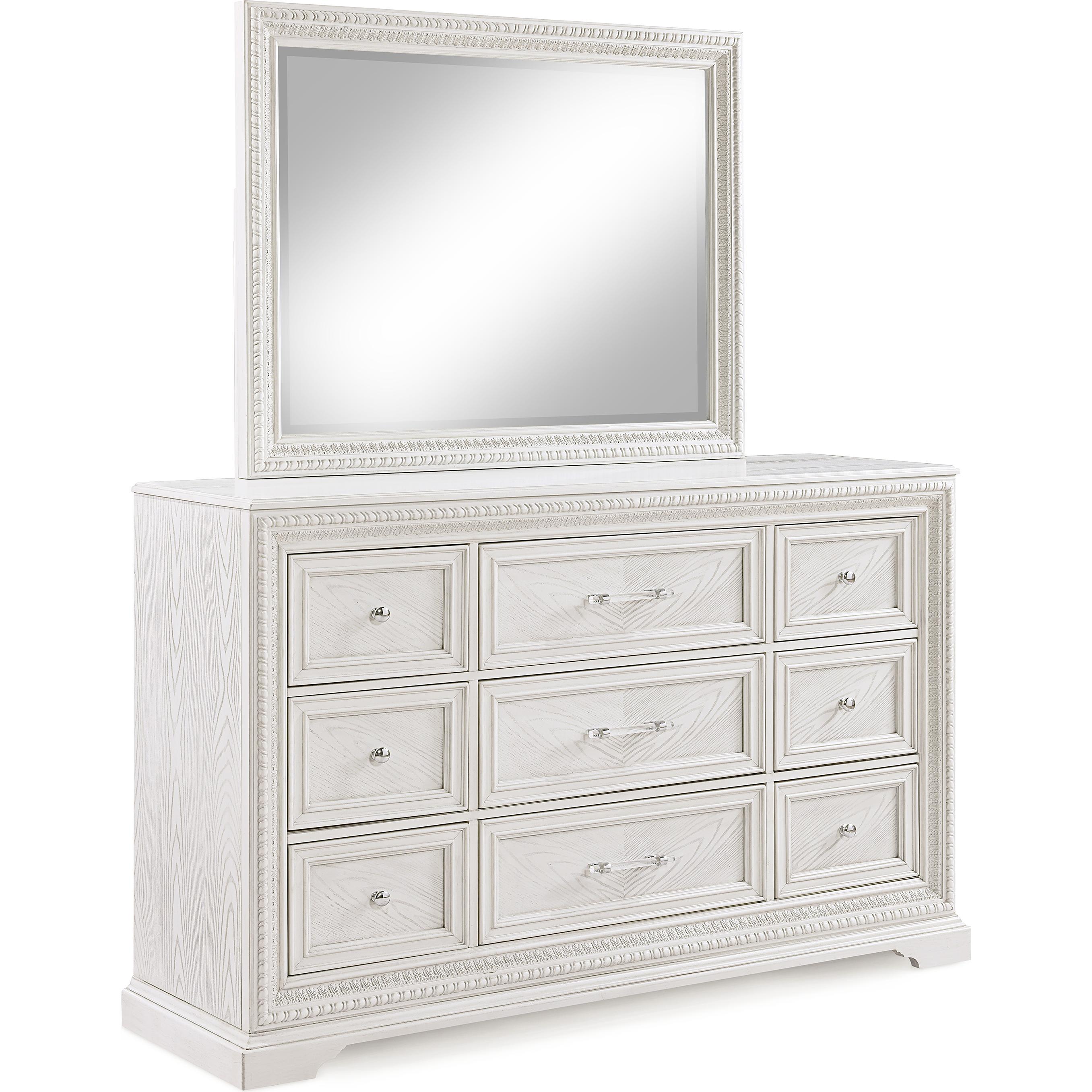 Crown Mark Alexandria B1650N-11 Dresser Mirror - Antique White - Image 2