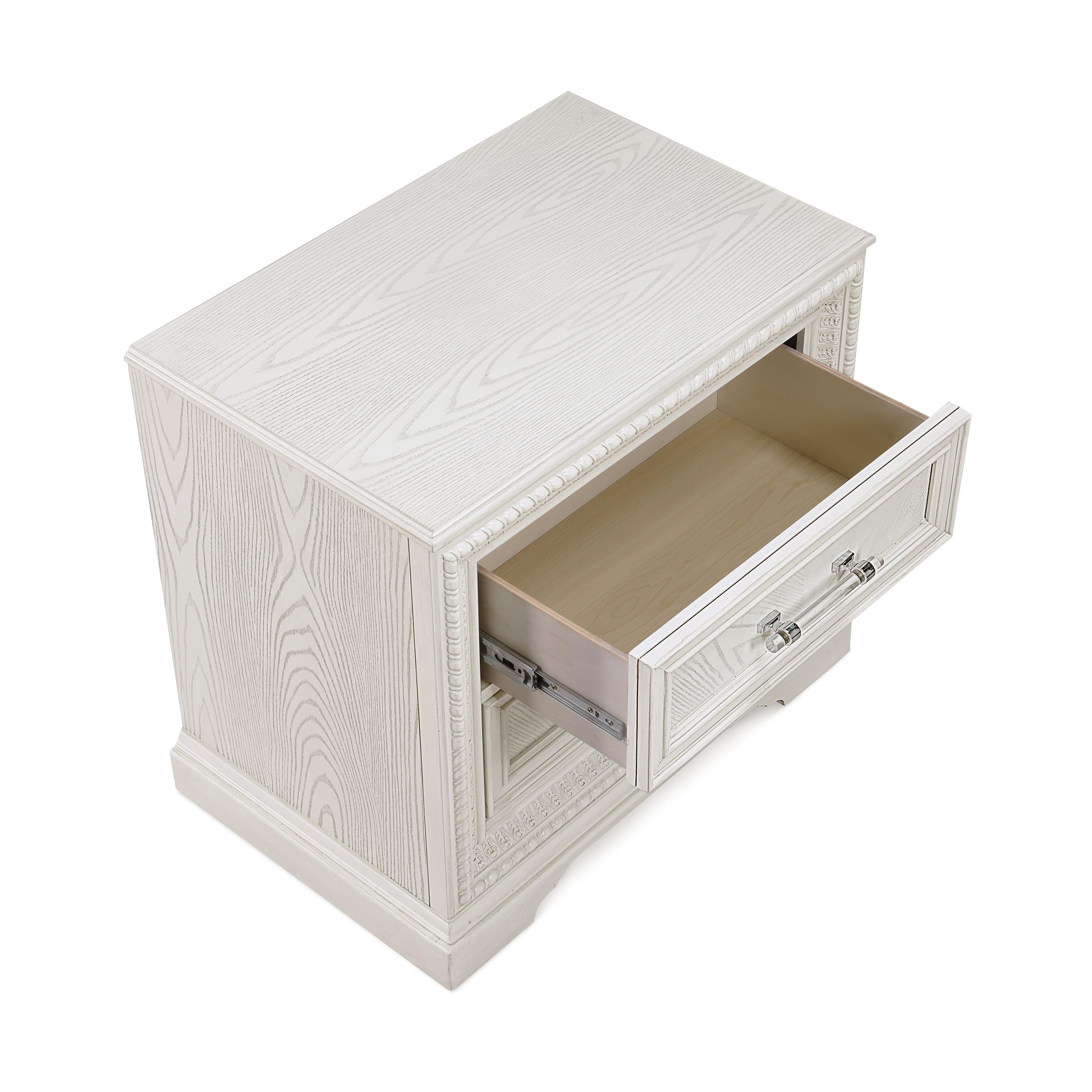 Crown Mark Alexandria B1650N-2 Nightstand - Antique White - Image 2