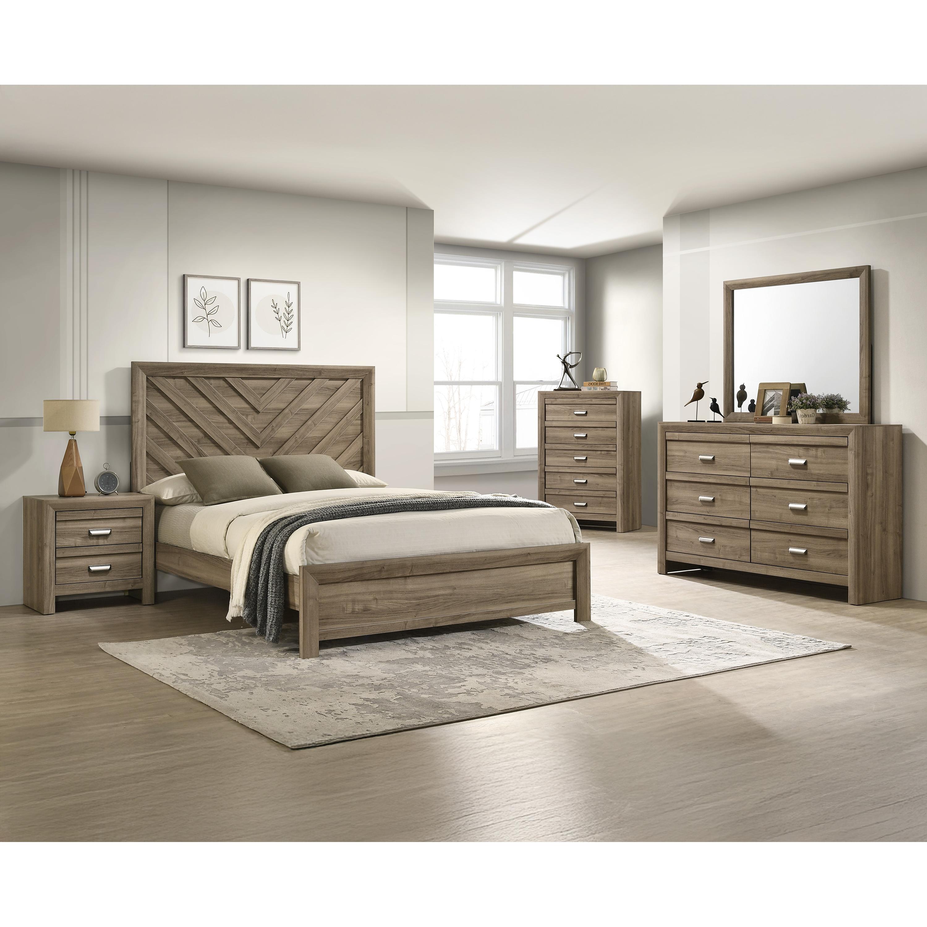 Crown Mark Valor B9332-11 Dresser Mirror - Light Brown - Image 3