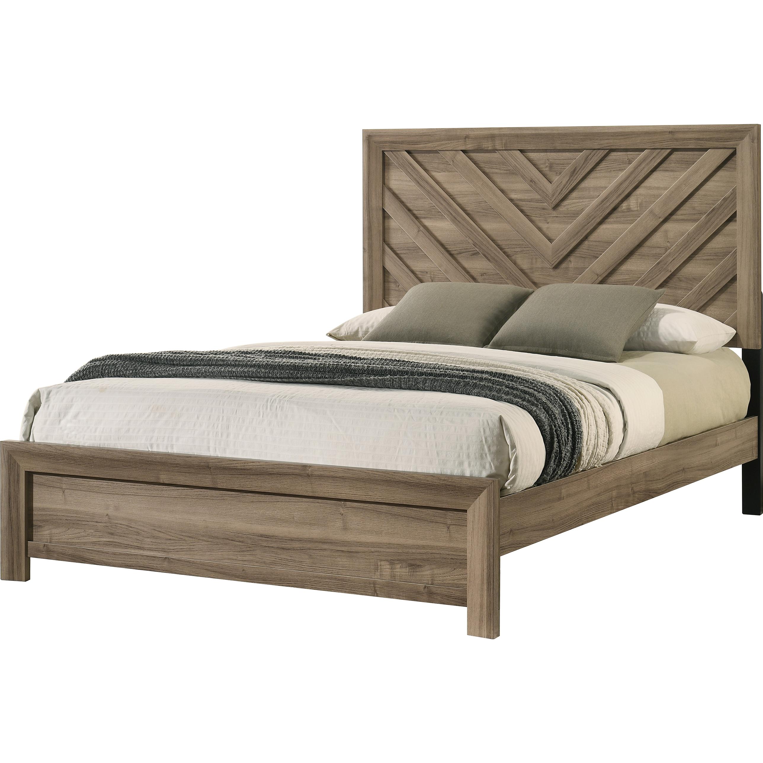 Crown Mark Valor B9332-Q Queen Bed - Light Brown - Image 1