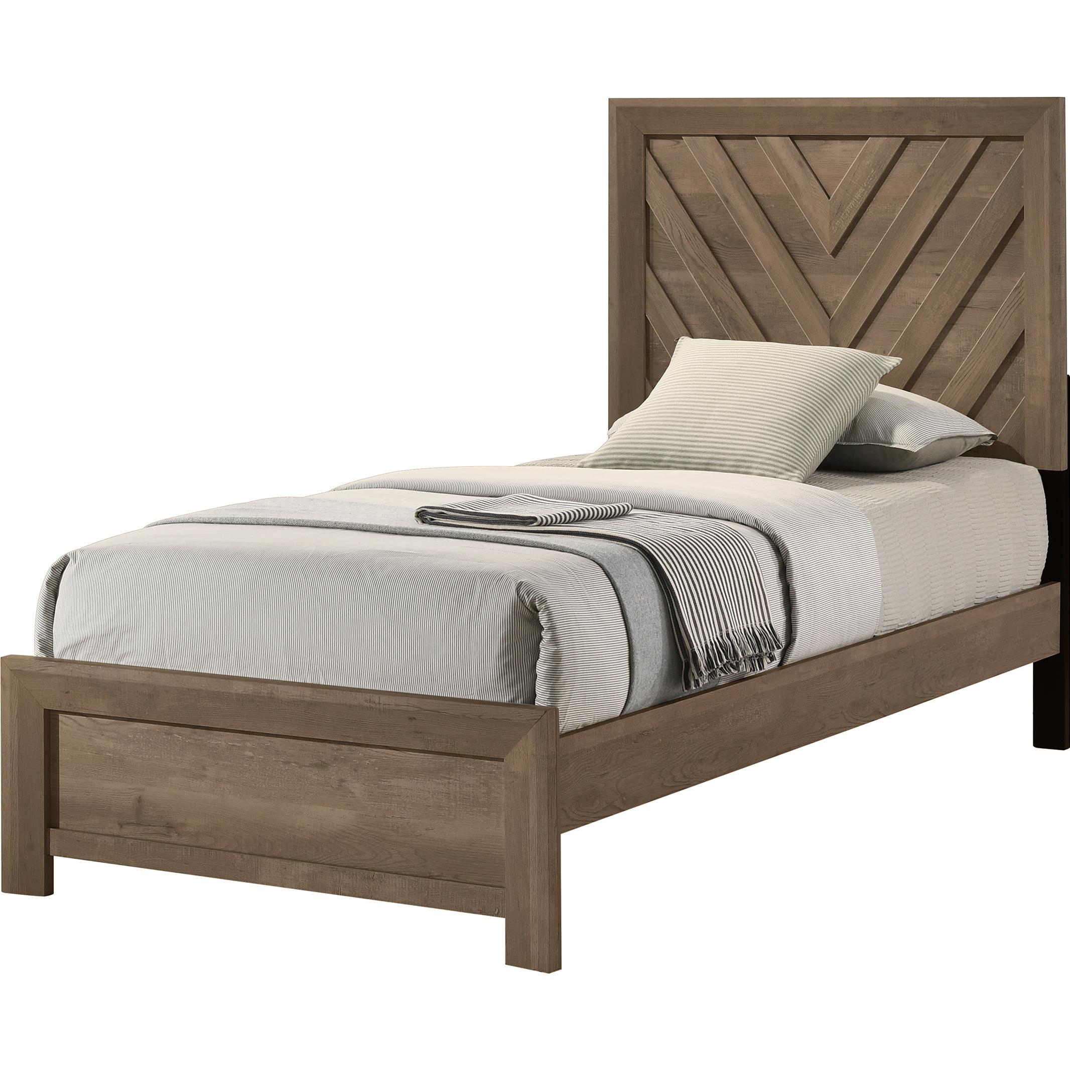 Crown Mark Valor B9332-T Twin Bed - Light Brown - Image 1