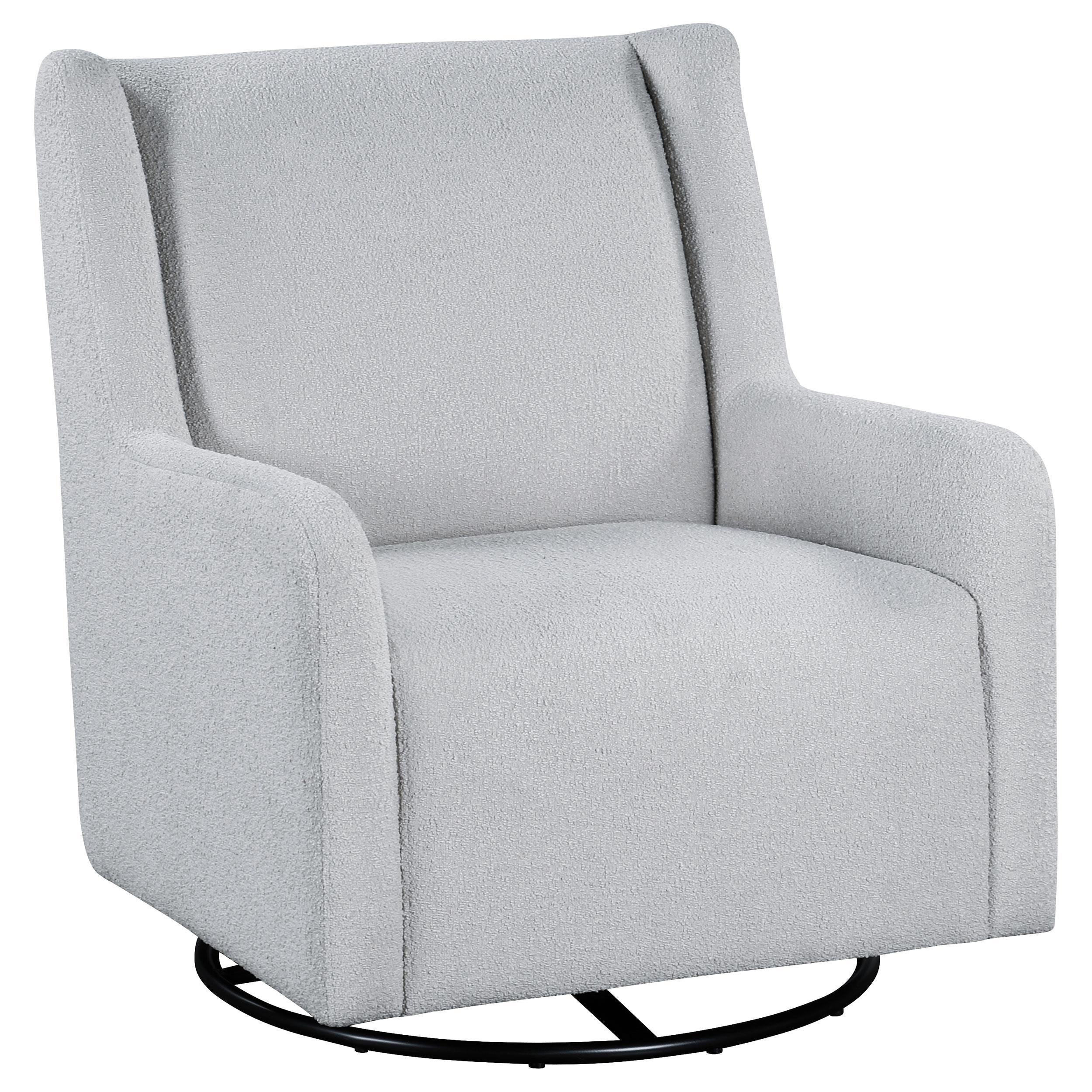 Coaster Furniture Serra 902454 Boucle Upholstered Swivel Glider - Dove Grey - Image 1