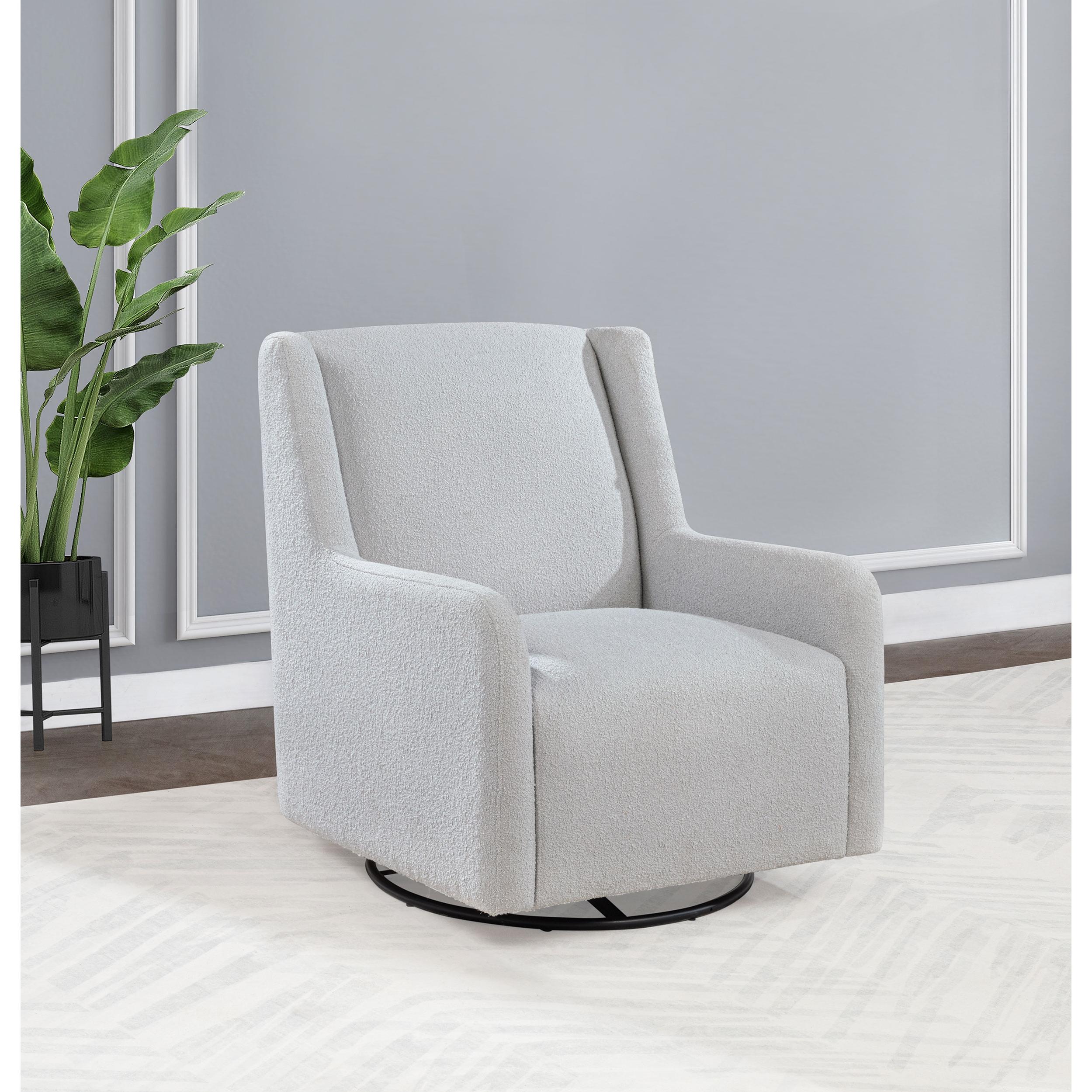 Coaster Furniture Serra 902454 Boucle Upholstered Swivel Glider - Dove Grey - Image 2