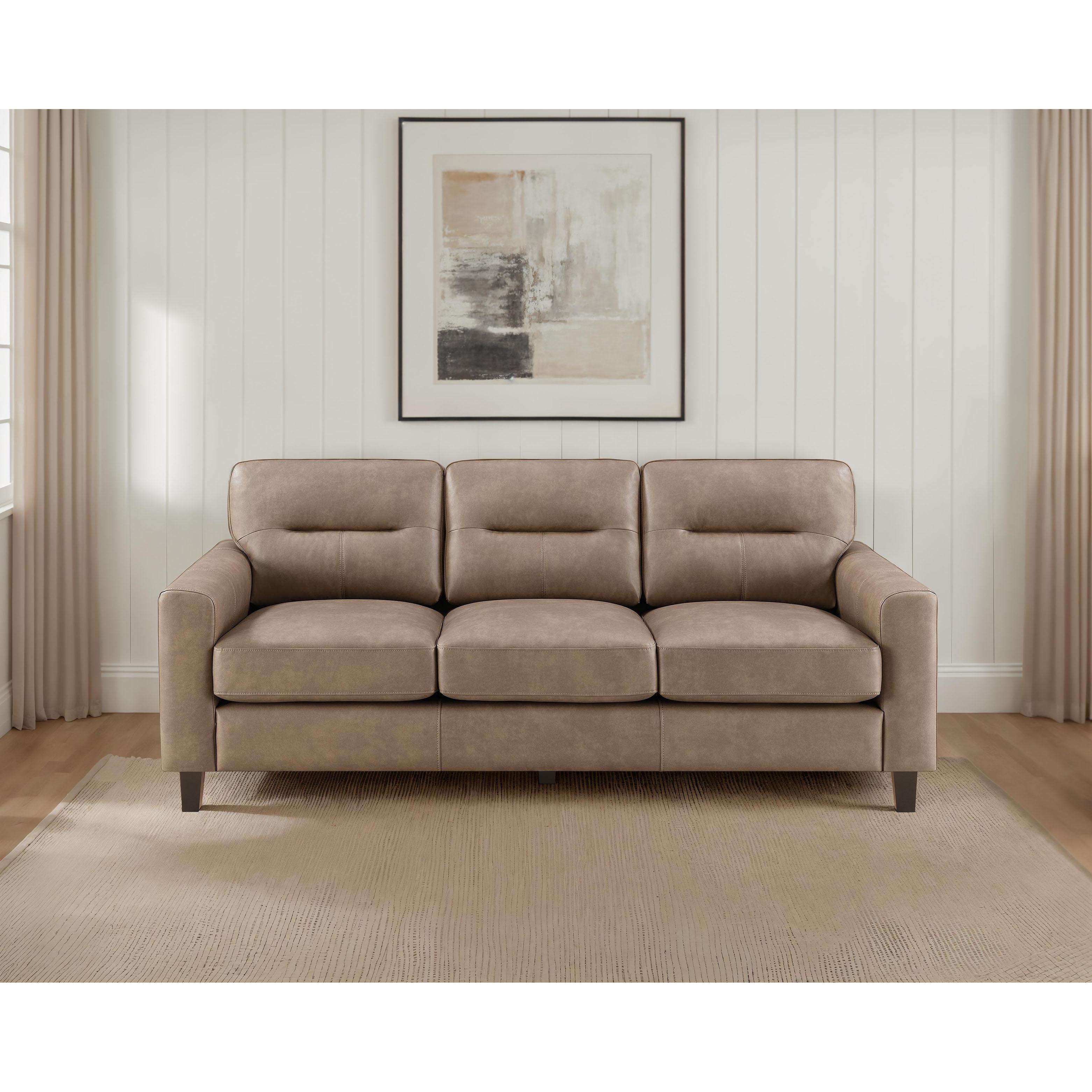 Coaster Furniture Scotland 504667 Faux Leather Upholstered Track Arm Sofa - Brown - Image 2