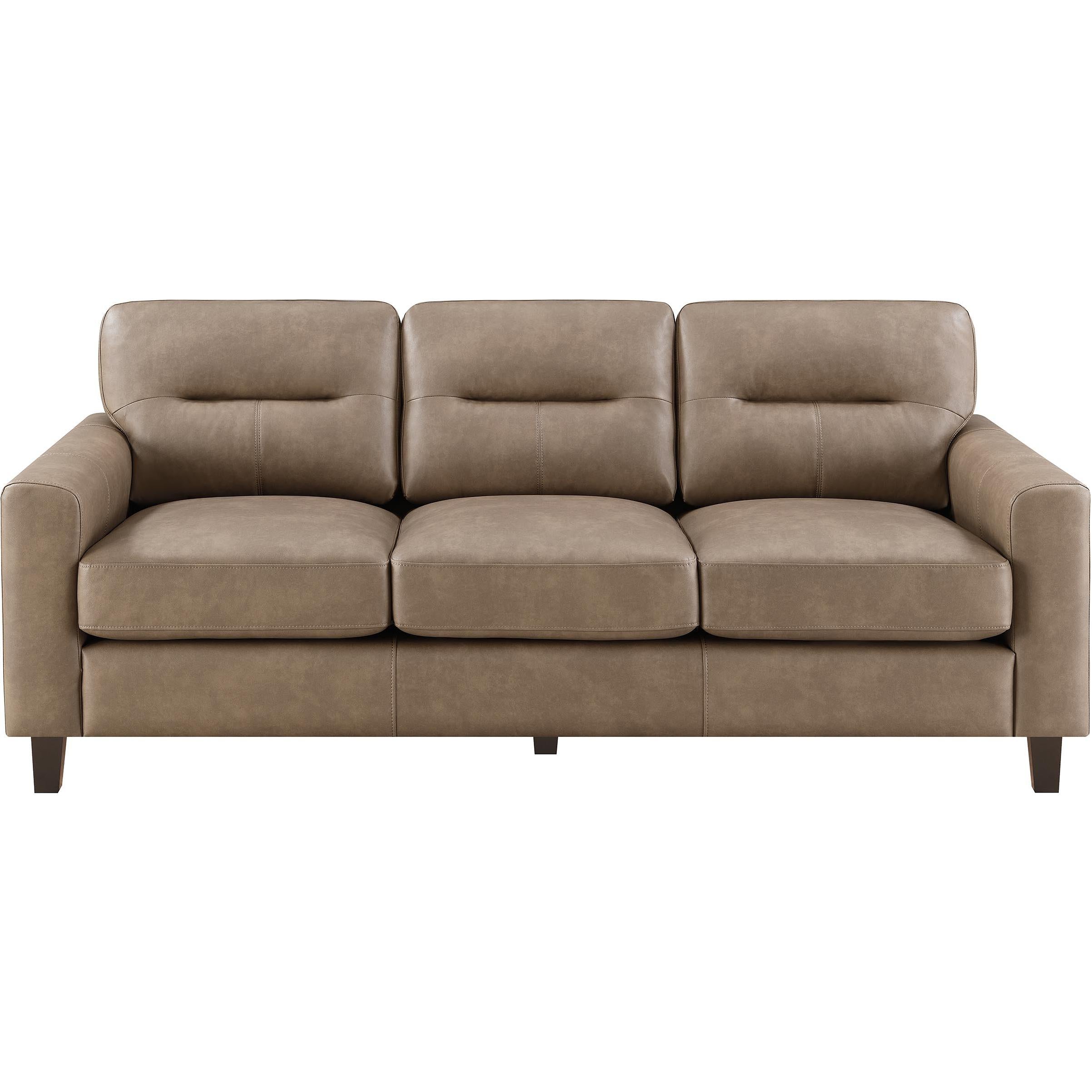 Coaster Furniture Scotland 504667 Faux Leather Upholstered Track Arm Sofa - Brown - Image 3